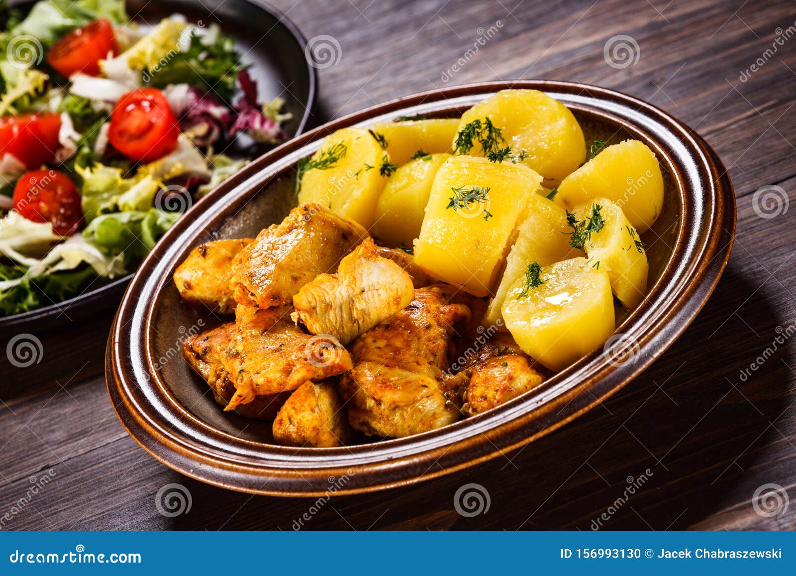 Roast Chicken Strips and Vegetables Stock Photo Image of dish, eating