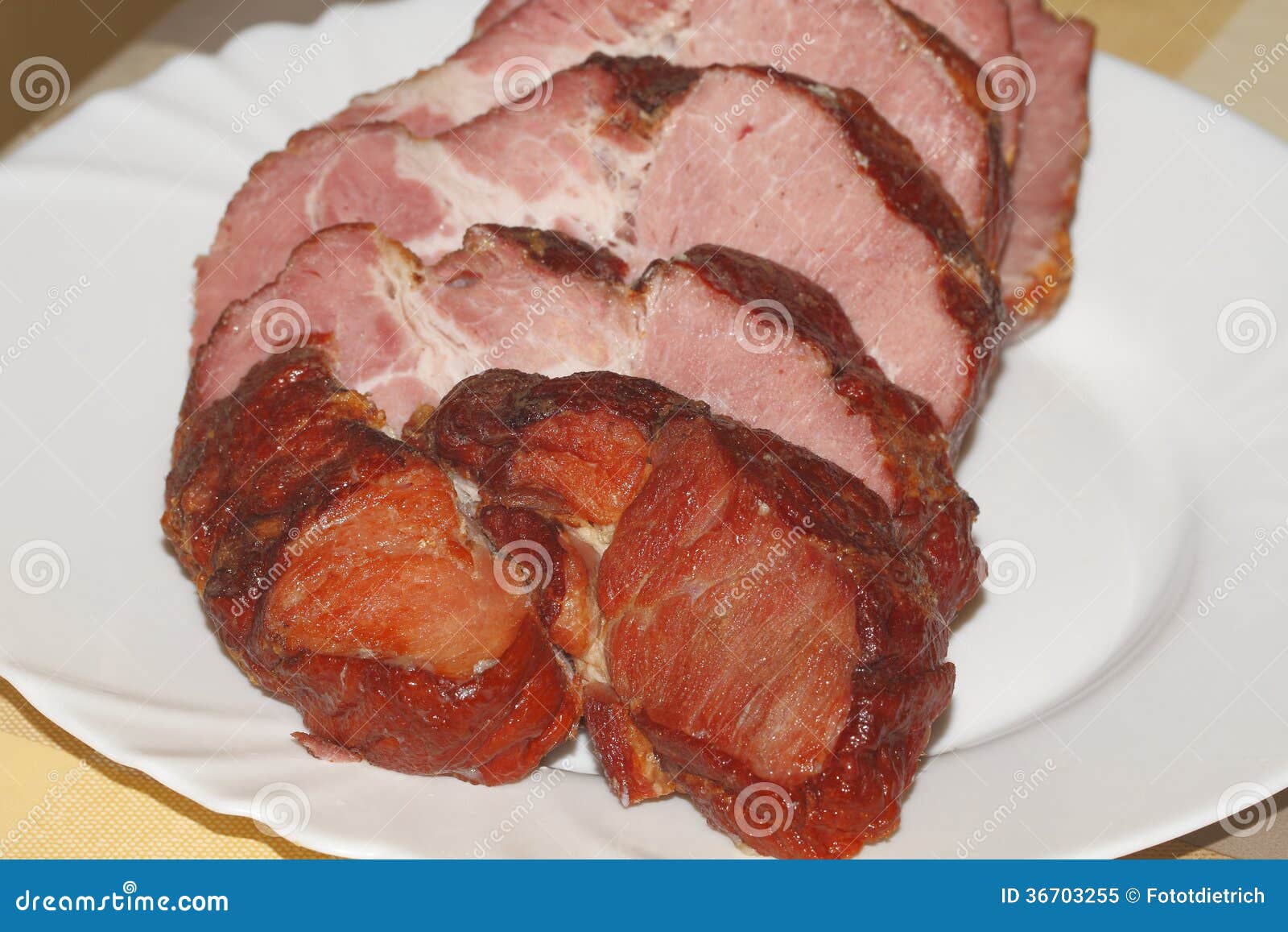 Roast cured pork stock image. Image of food, homemade 36703255