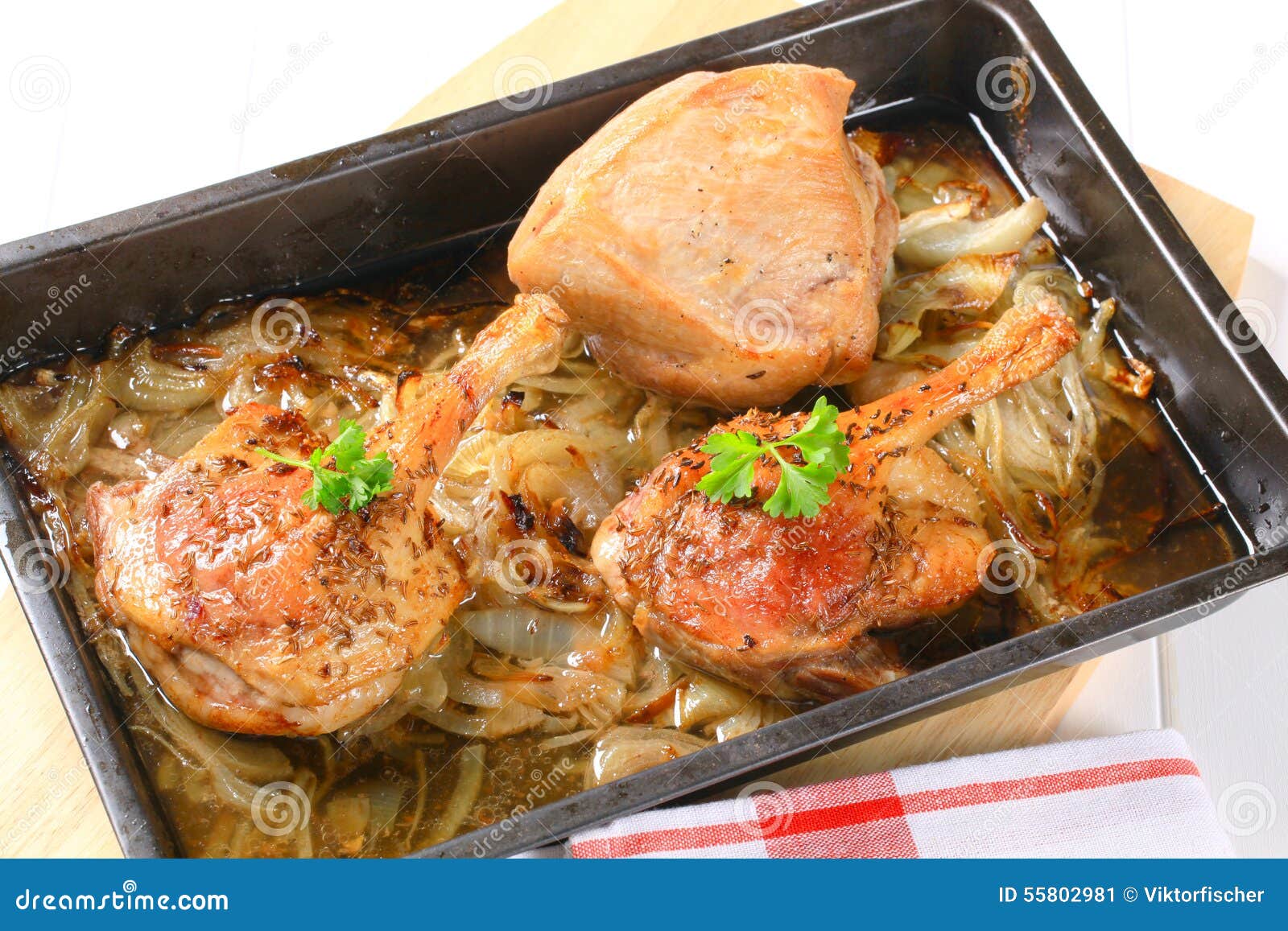 Roast Duck Legs with Caraway and Onion Stock Image Image of roast