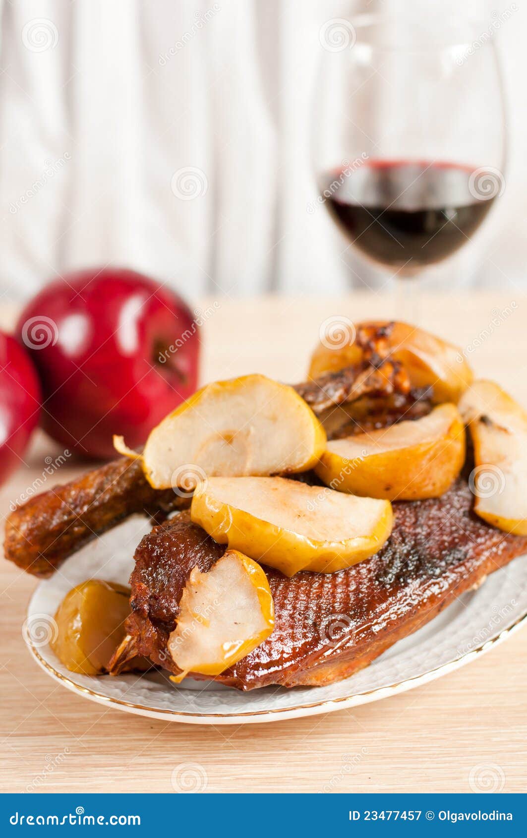 Roast goose with apple stock image. Image of apples, handmade - 23477457
