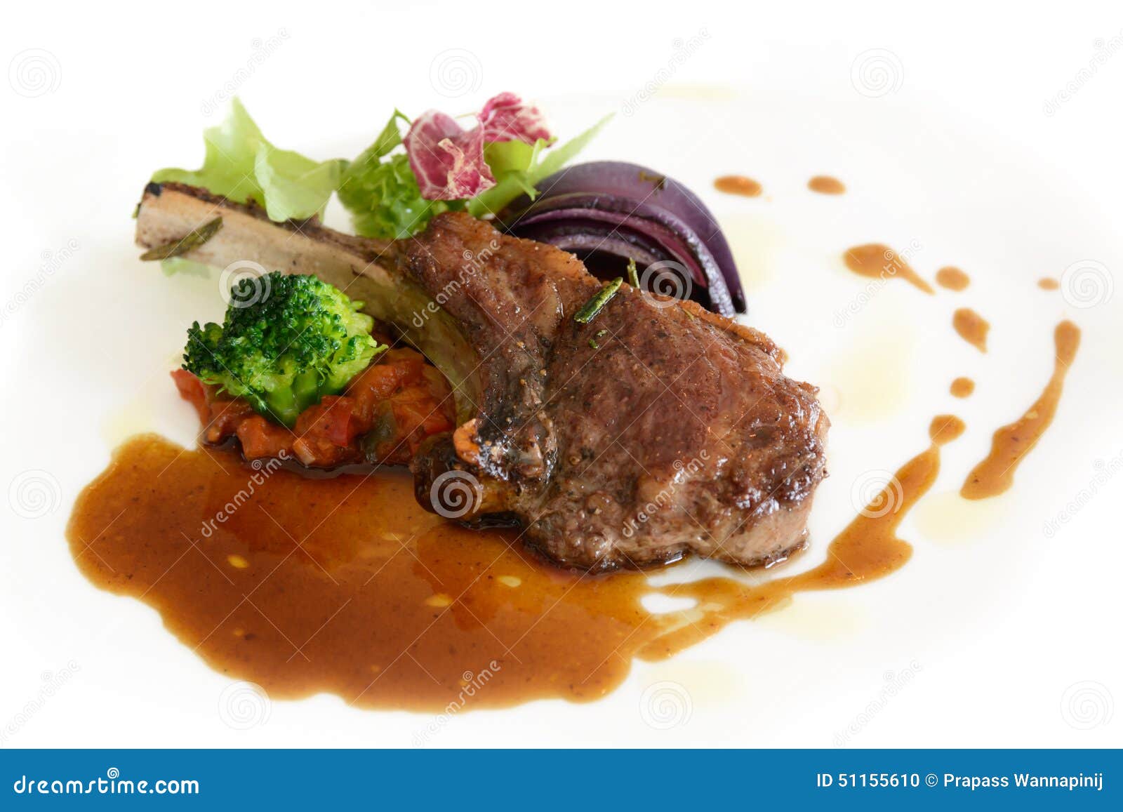 Roast Lamb Chops with Gravy Stock Photo Image of main, meal 51155610