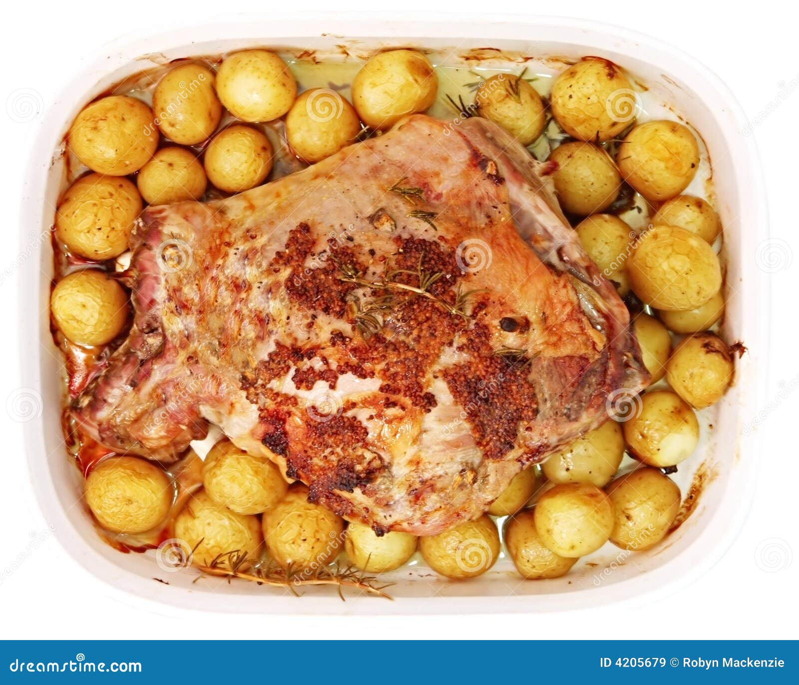 Roast Lamb Dinner stock image. Image of food, potatoes 4205679