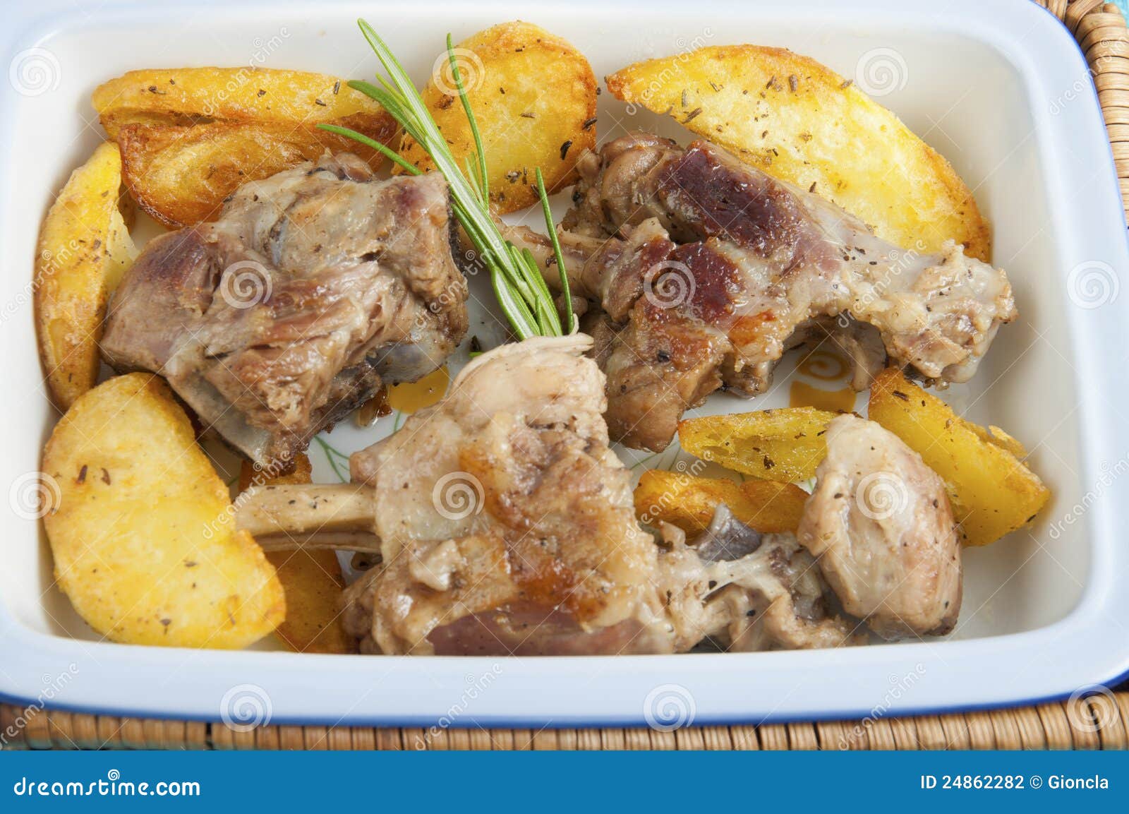 Roast lamb with potatoes stock photo. Image of potatoes 24862282