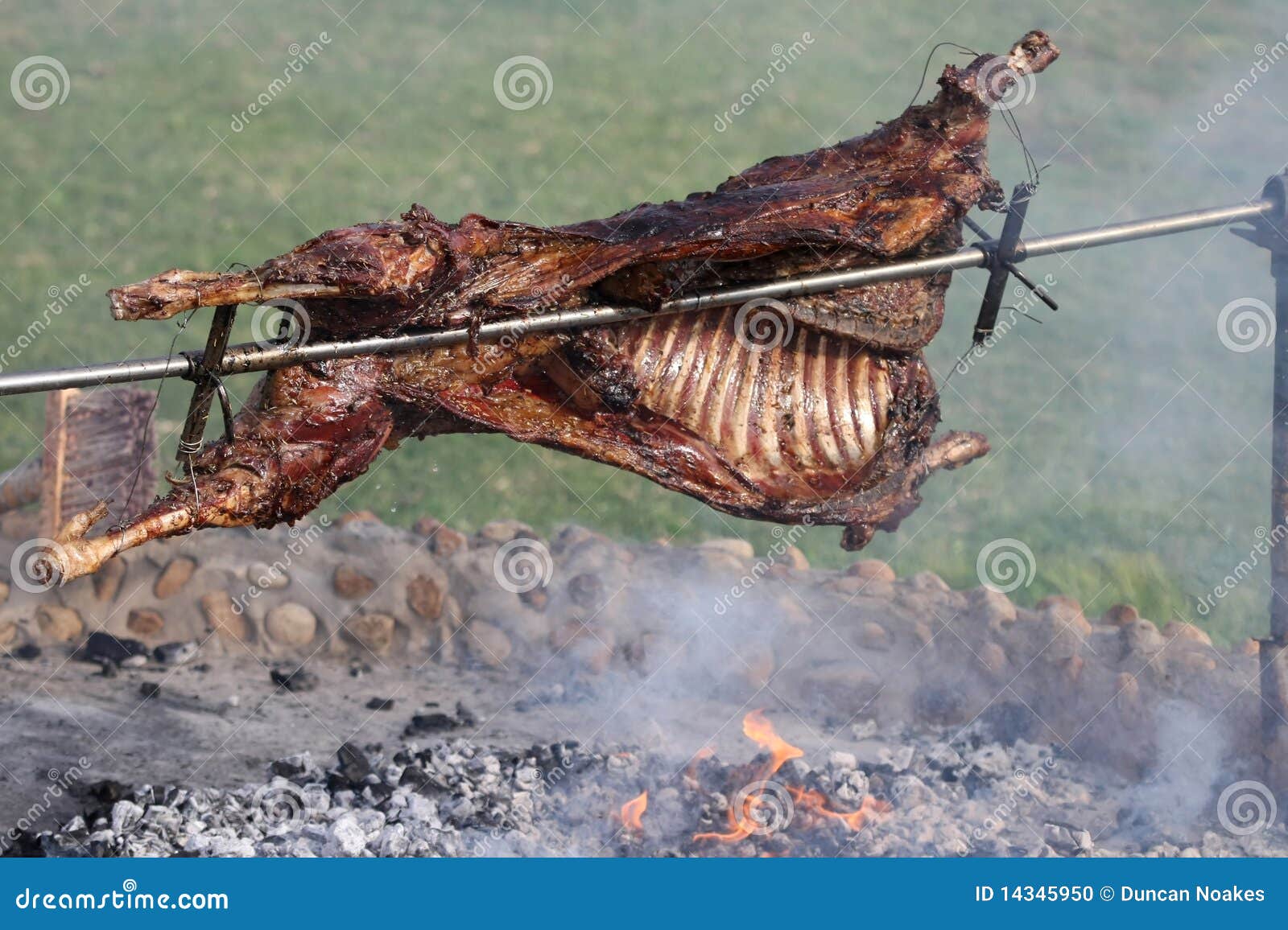 Roast Lamb On Spit Stock Photo Image 14345950