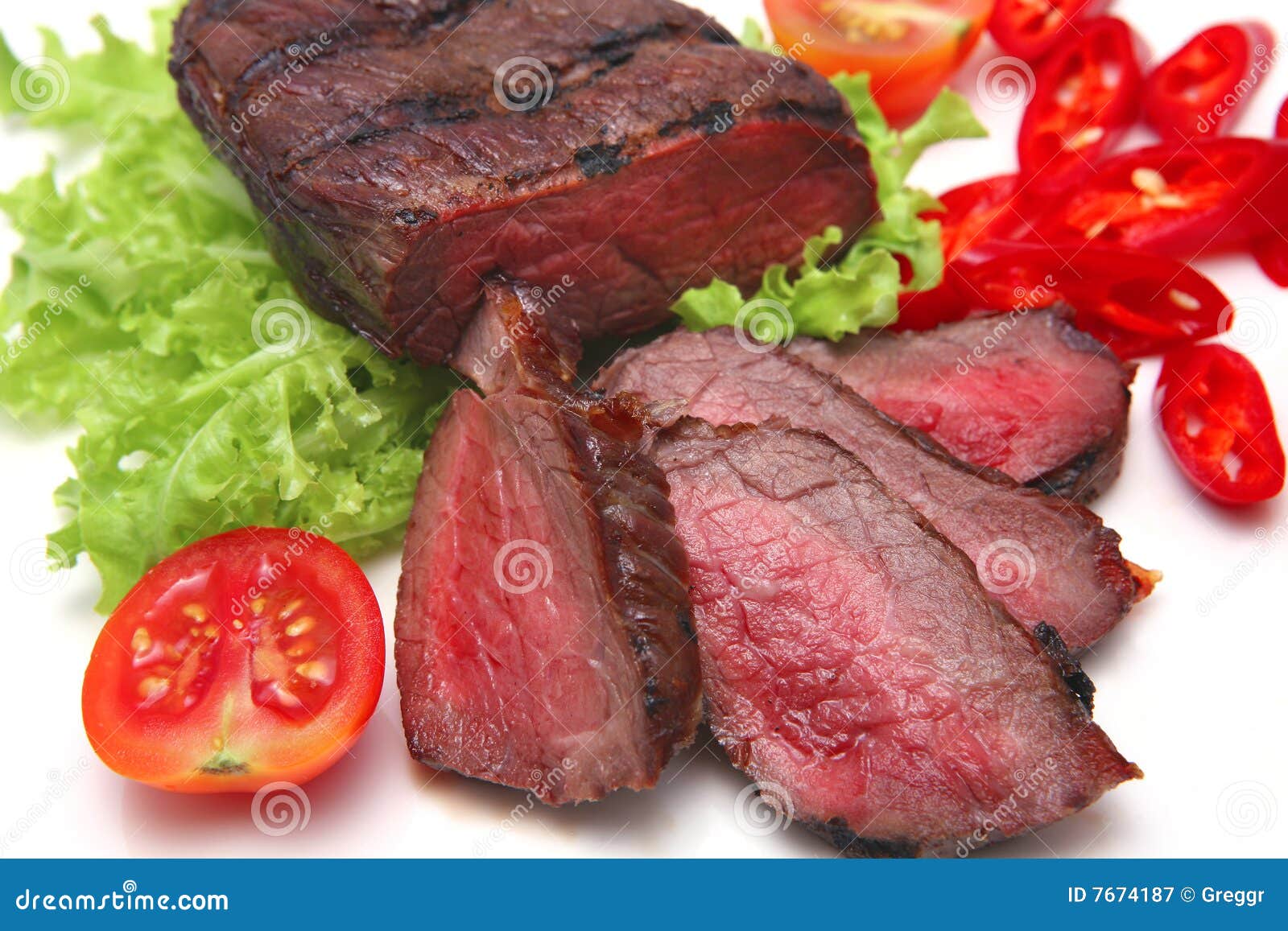 Roast meat over white stock image. Image of restaurant 7674187
