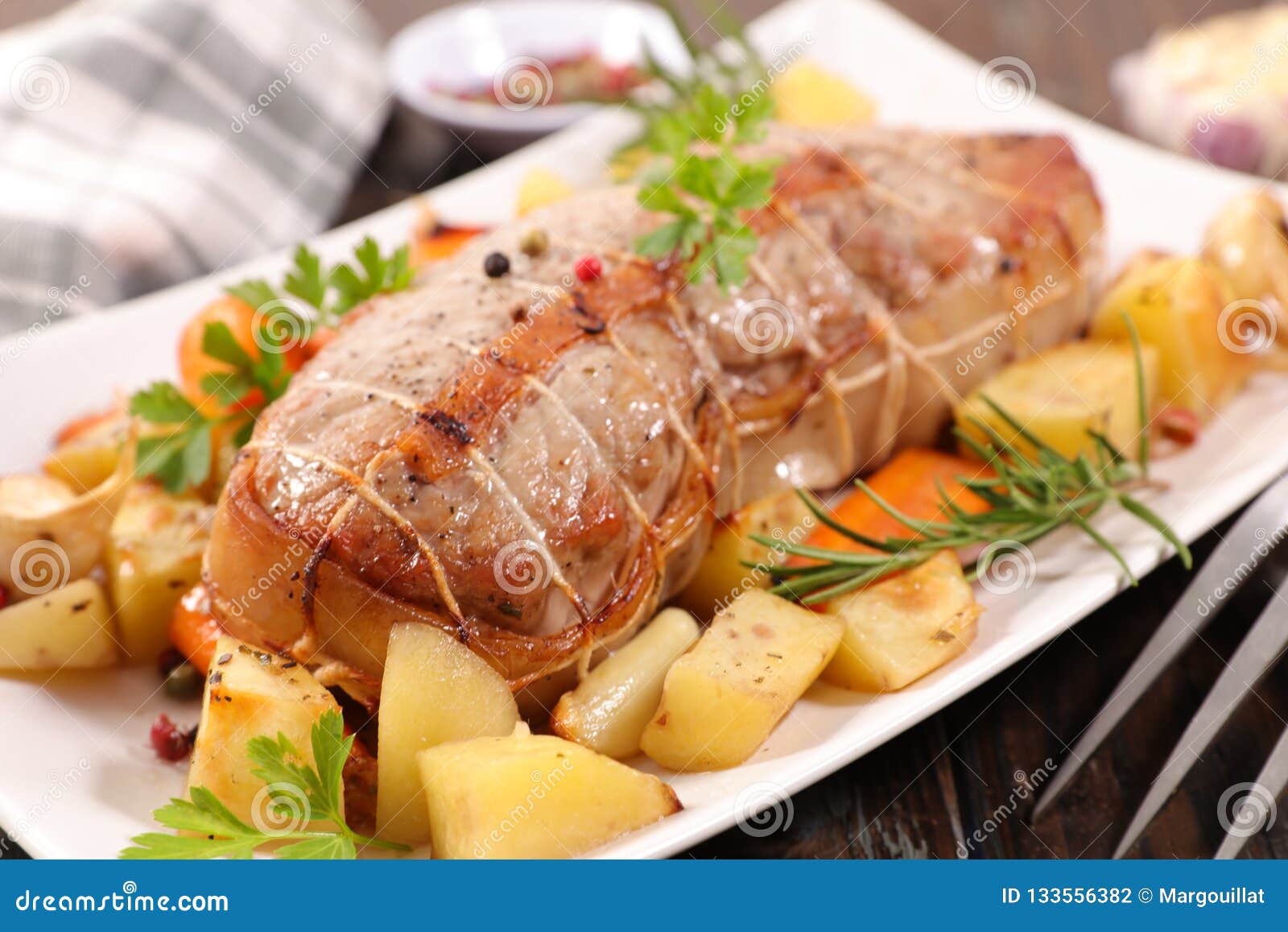 Roast meat and vegetable stock photo. Image of culinary 133556382
