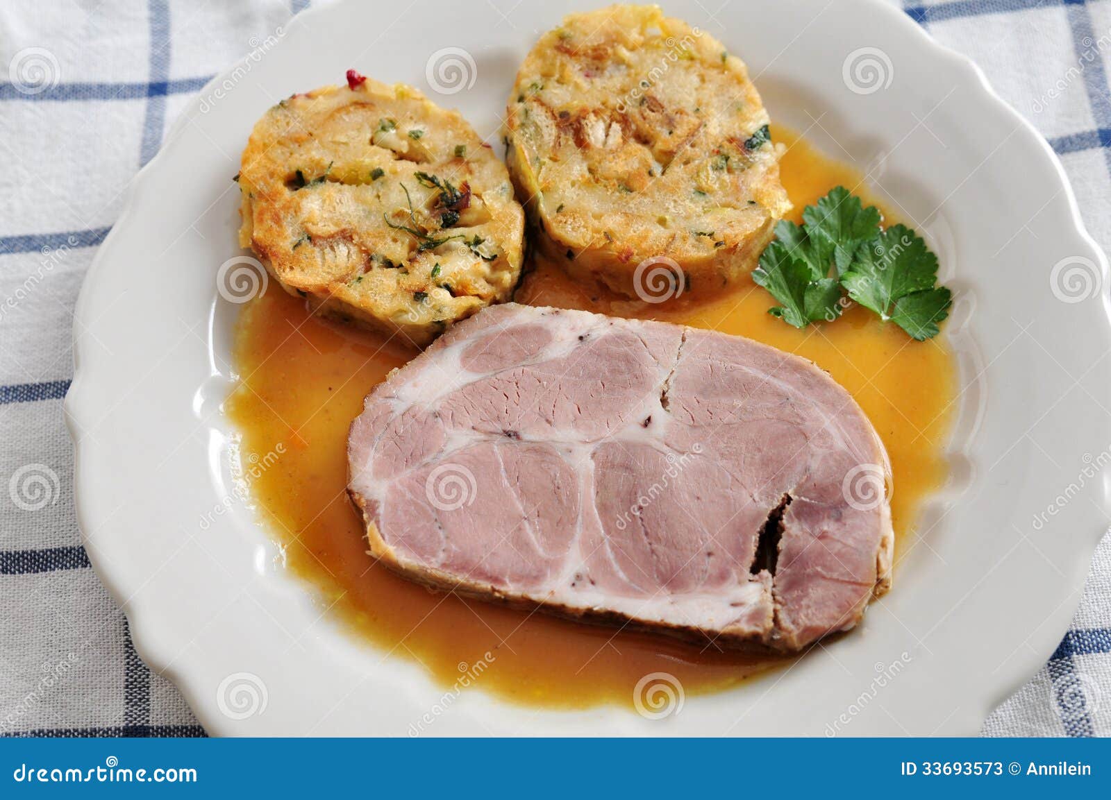 German Roast Pot Sauerbraten Served With Potato Dumplings And Re