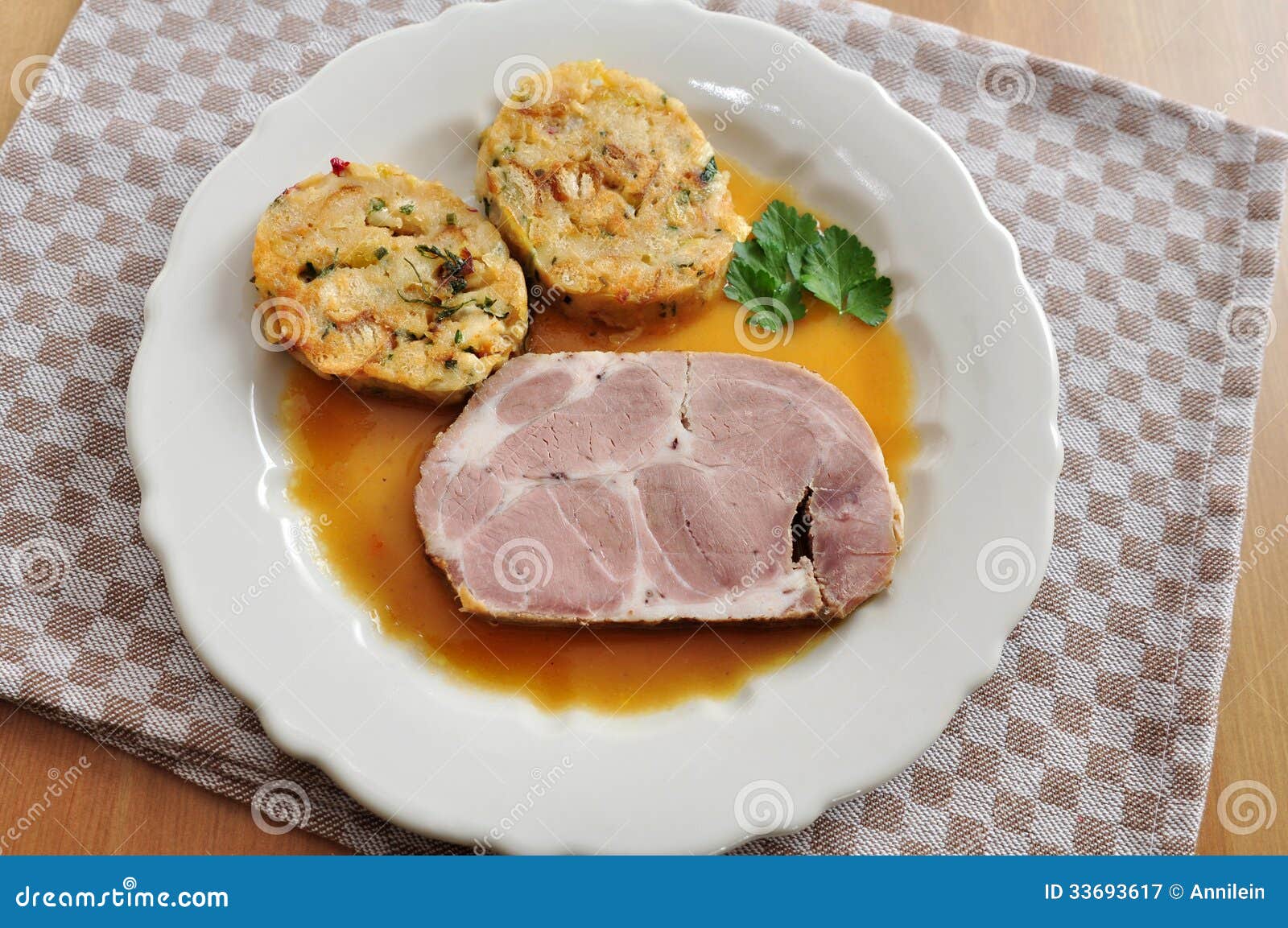 Roast Pork with dumplings stock image. Image of fried 33693617