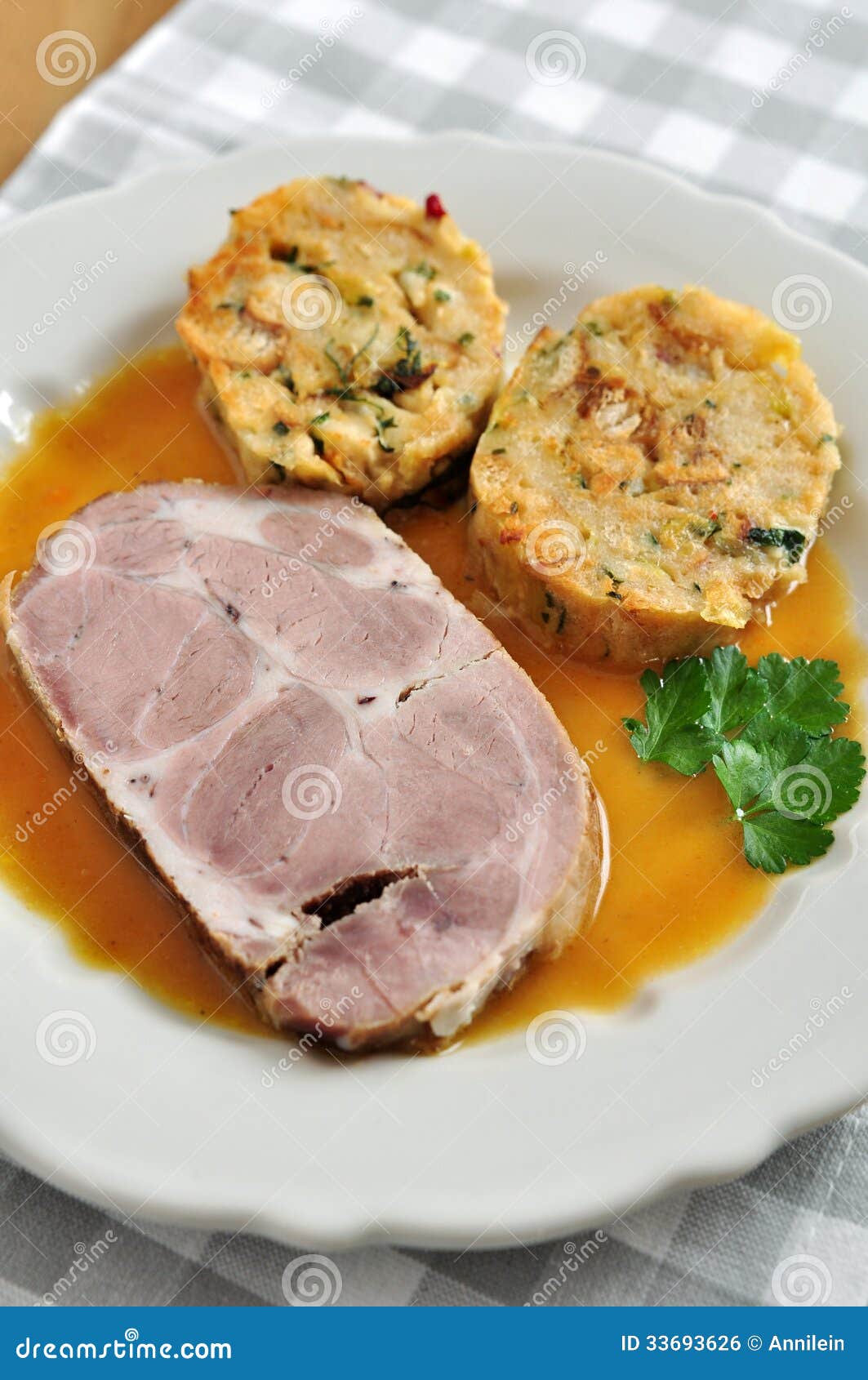 German Roast Pot Sauerbraten Served With Potato Dumplings And Re Stock