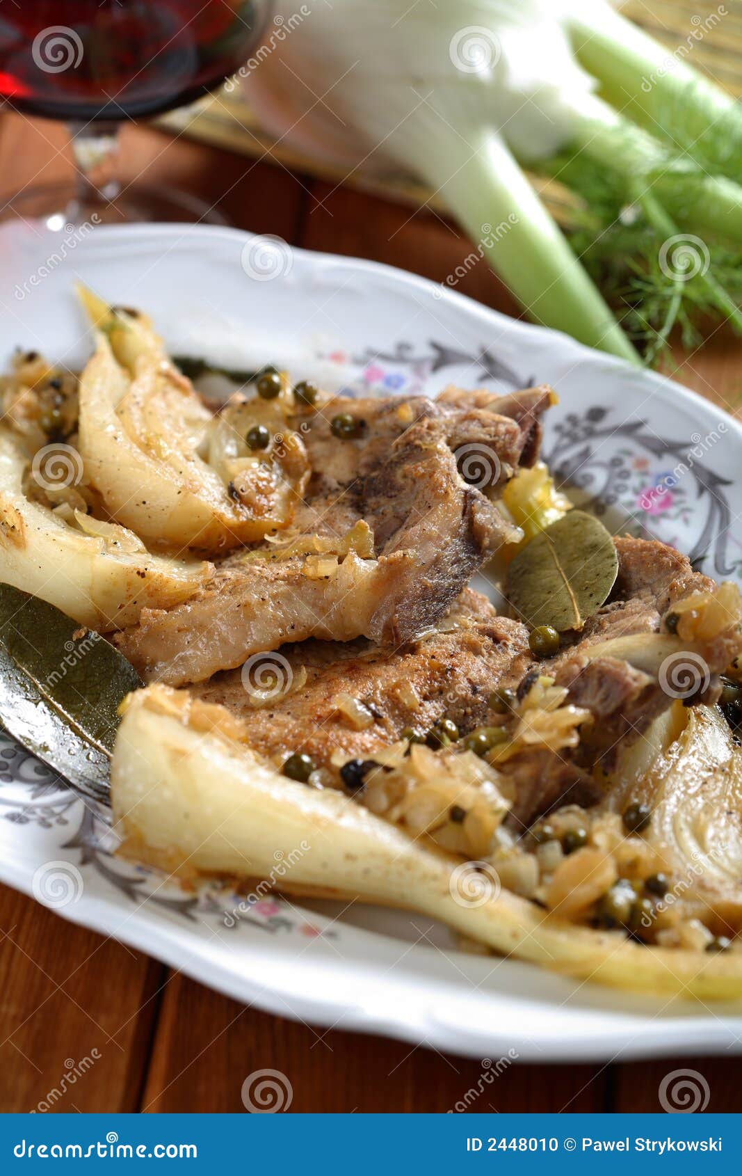 Roast pork with fennel stock photo. Image of drill, allspice 2448010