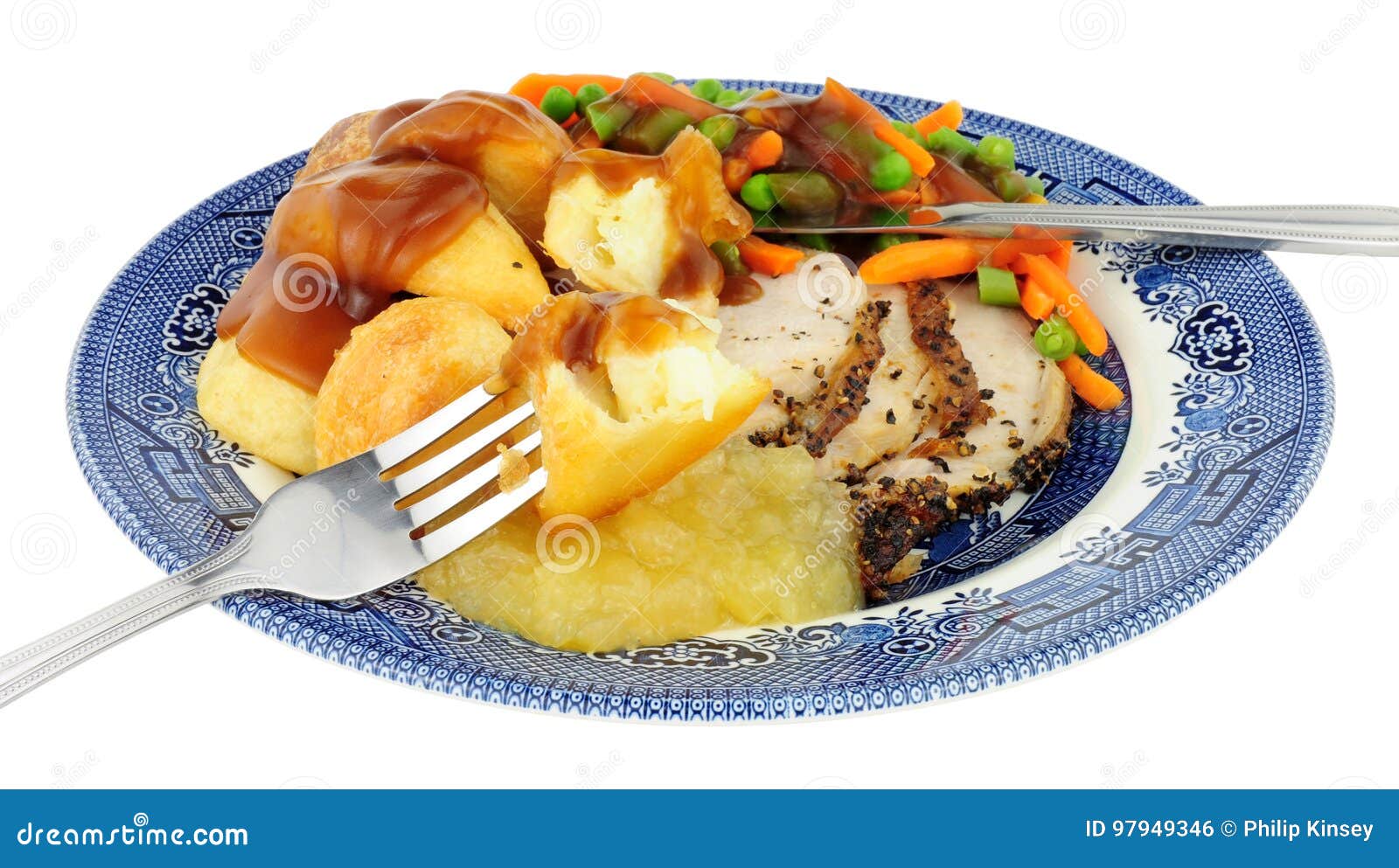 Roast Pork Meal stock photo. Image of sauce, ingredients - 97949346