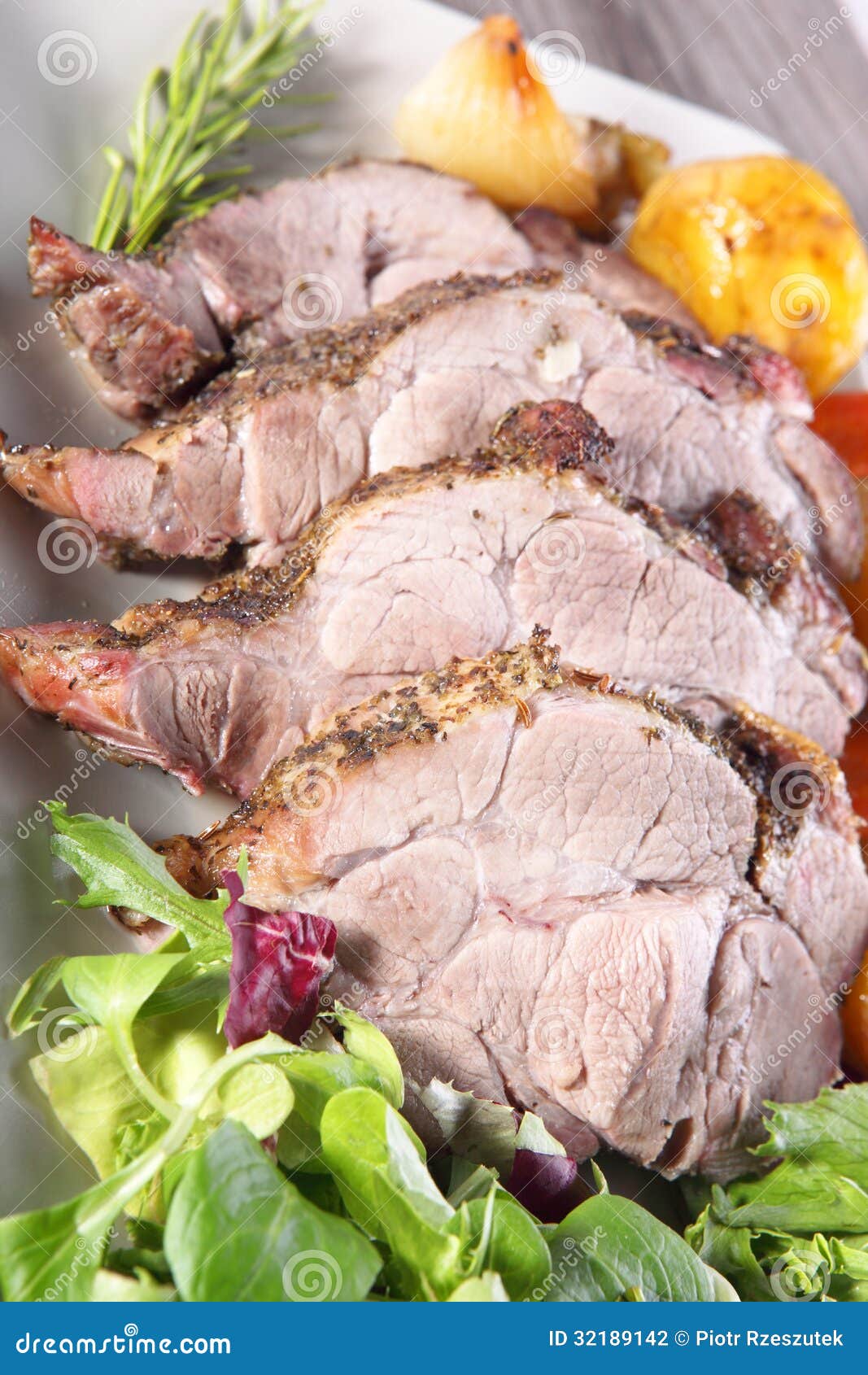 Roast pork neck stock photo. Image of tasty, sliced, board 32189142
