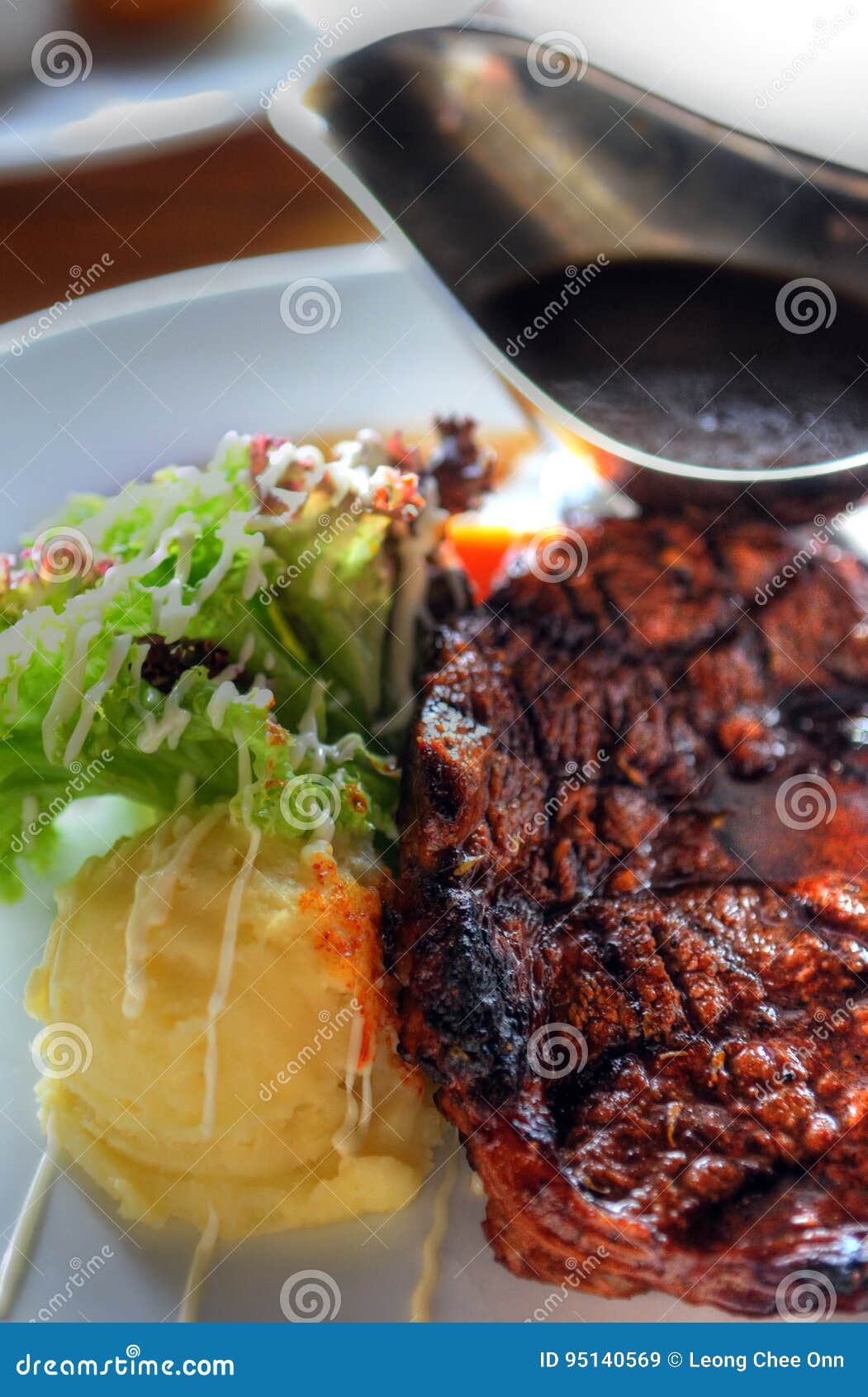Roast Steak with Gravy Sauce Stock Image Image of steak, gourmet