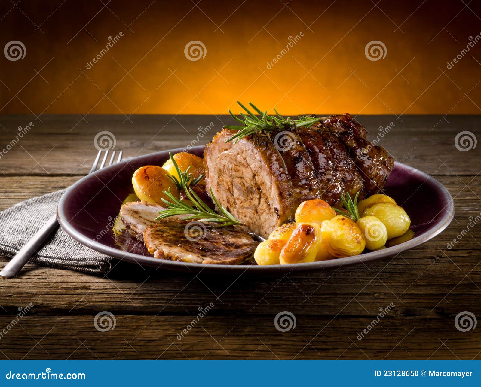 Roast of veal stock photo. Image of dish, rosemary, dinner 23128650