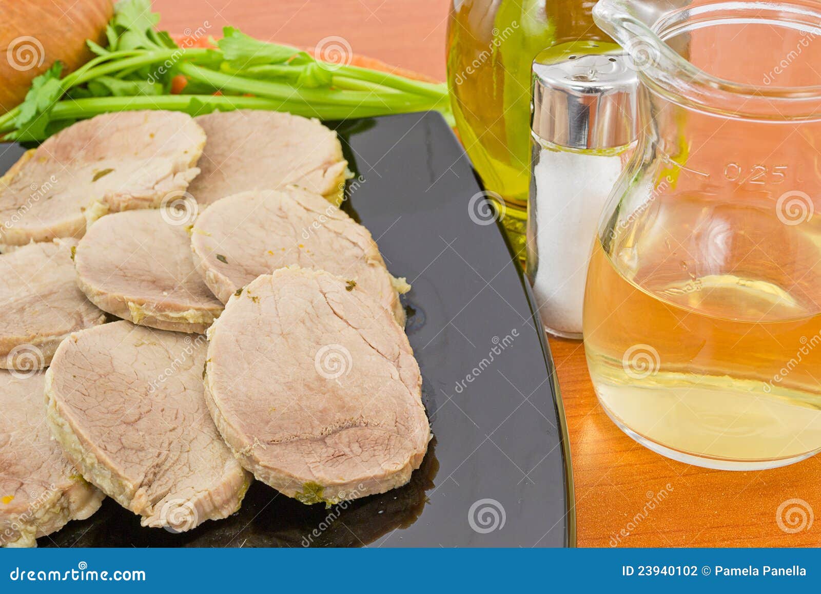 Roast veal stock photo. Image of green, cooked, timber 23940102
