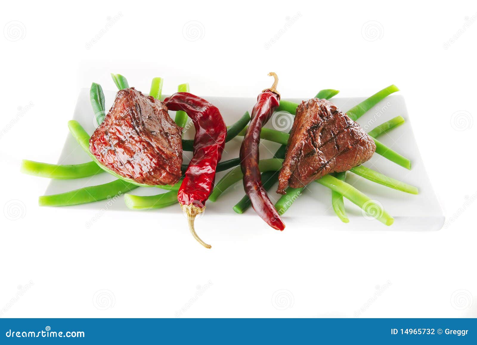 Roast Veal Fillet on a Plate Stock Photo Image of fillet, green 14965732