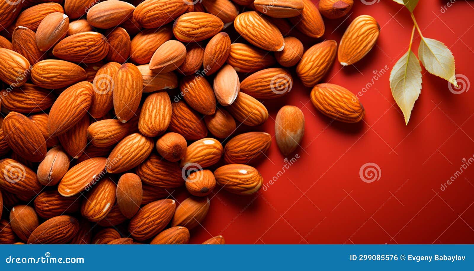 Roasted Almonds, Scattering of Nuts AI Generated Image Stock Photo