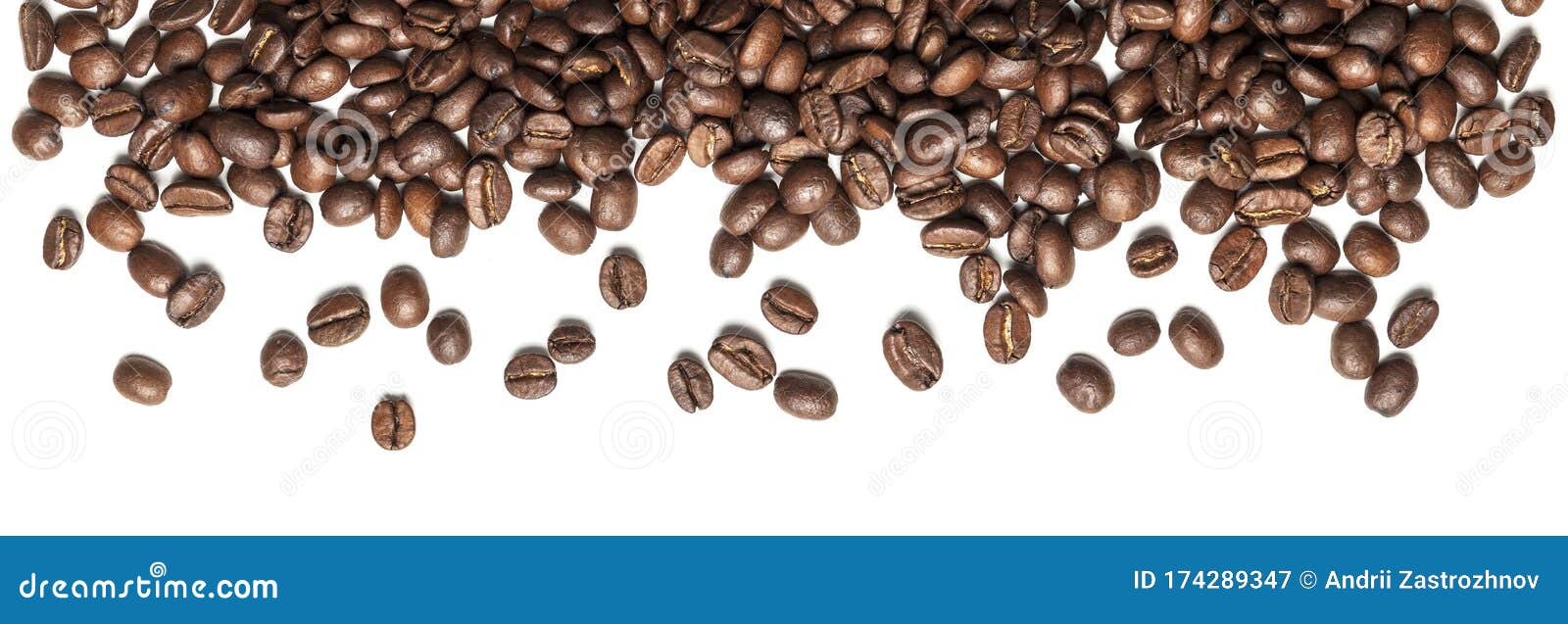 roasted arabica coffee beans  on white background. group of brown grains