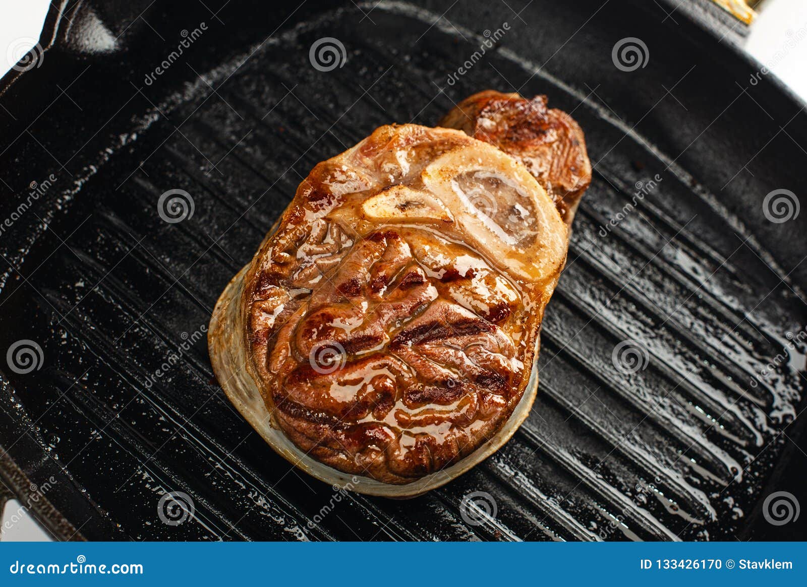 Roasted Beef Shank on the Grill Pan Stock Photo Image of joint, entrecote 133426170