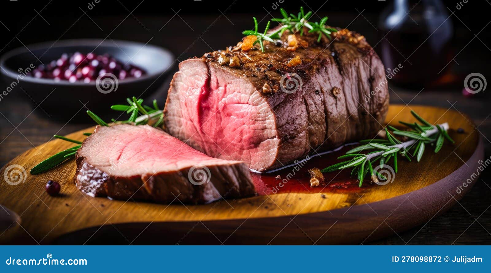 Roasted Beef Tenderloin Meat. Stock Illustration Illustration of rare