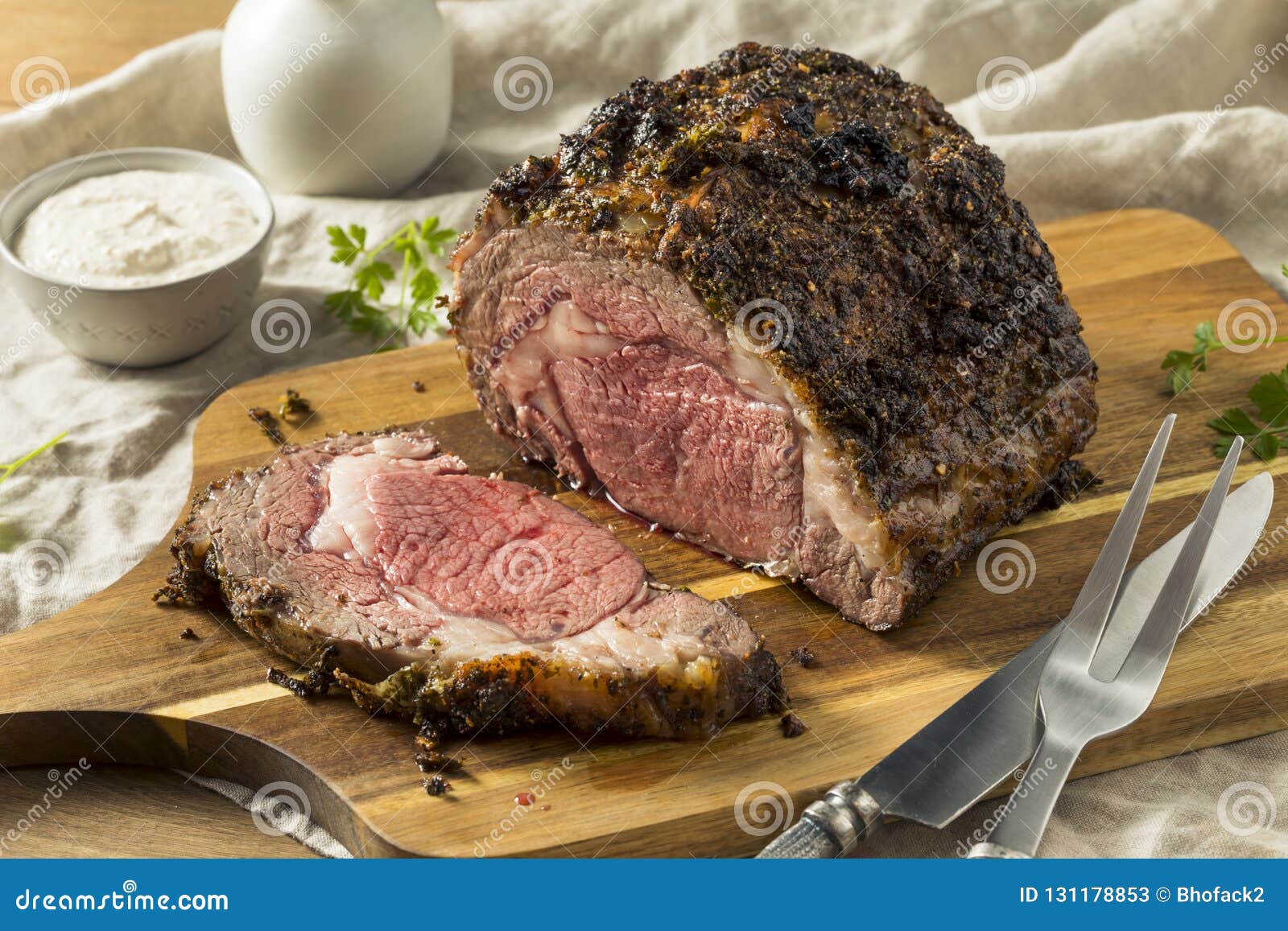Roasted Boneless Prime Beef Rib Roast Stock Image - Image ...