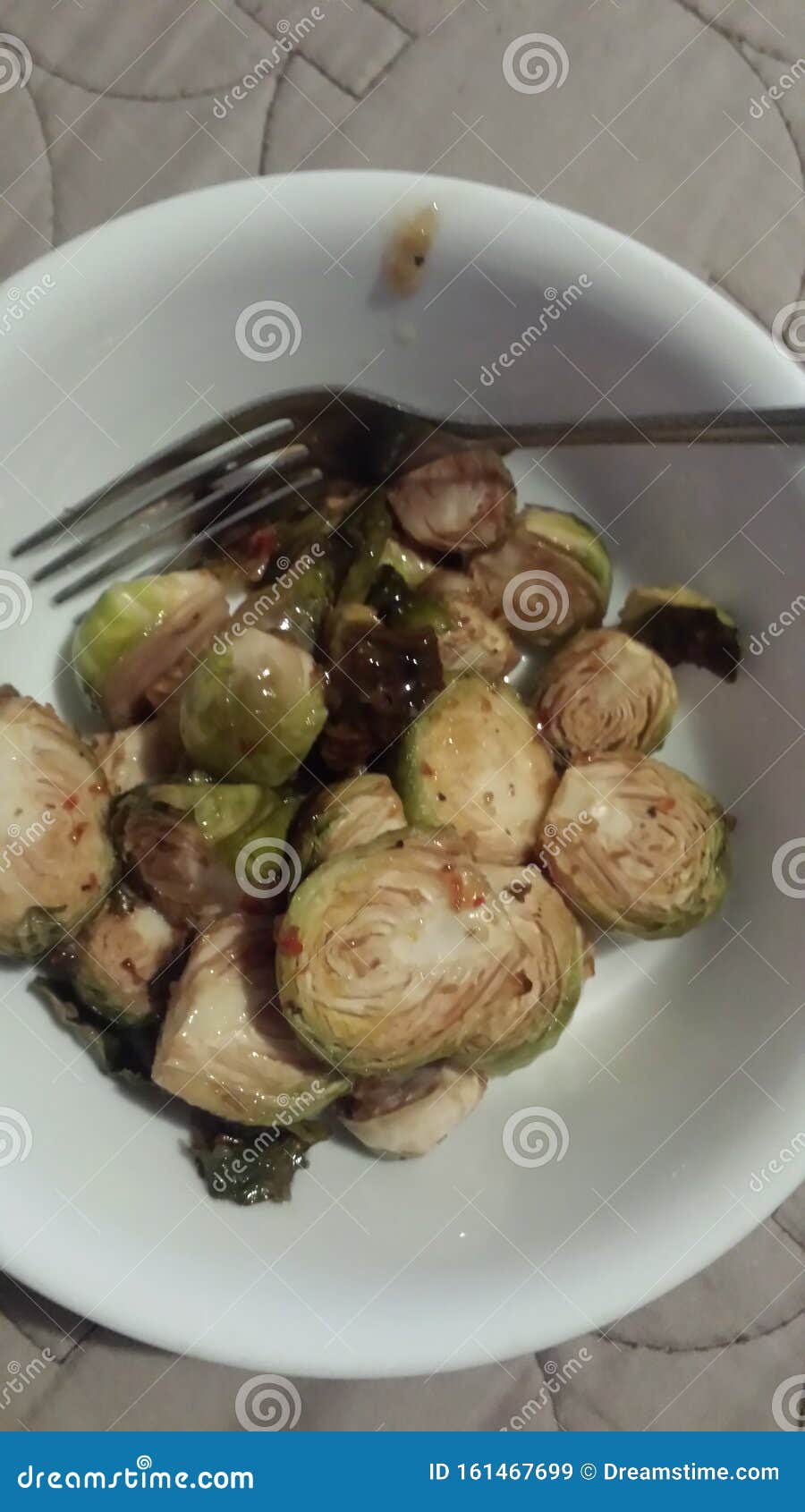 Roasted Brussel Sprouts Marinated in Itialian Dressing Stock Image