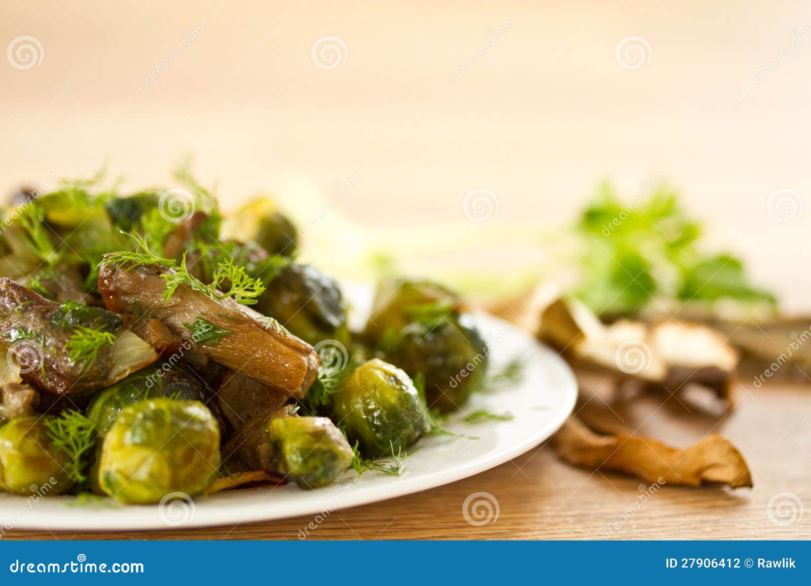 Roasted Brussels Sprouts and Mushrooms Stock Photo Image of diet
