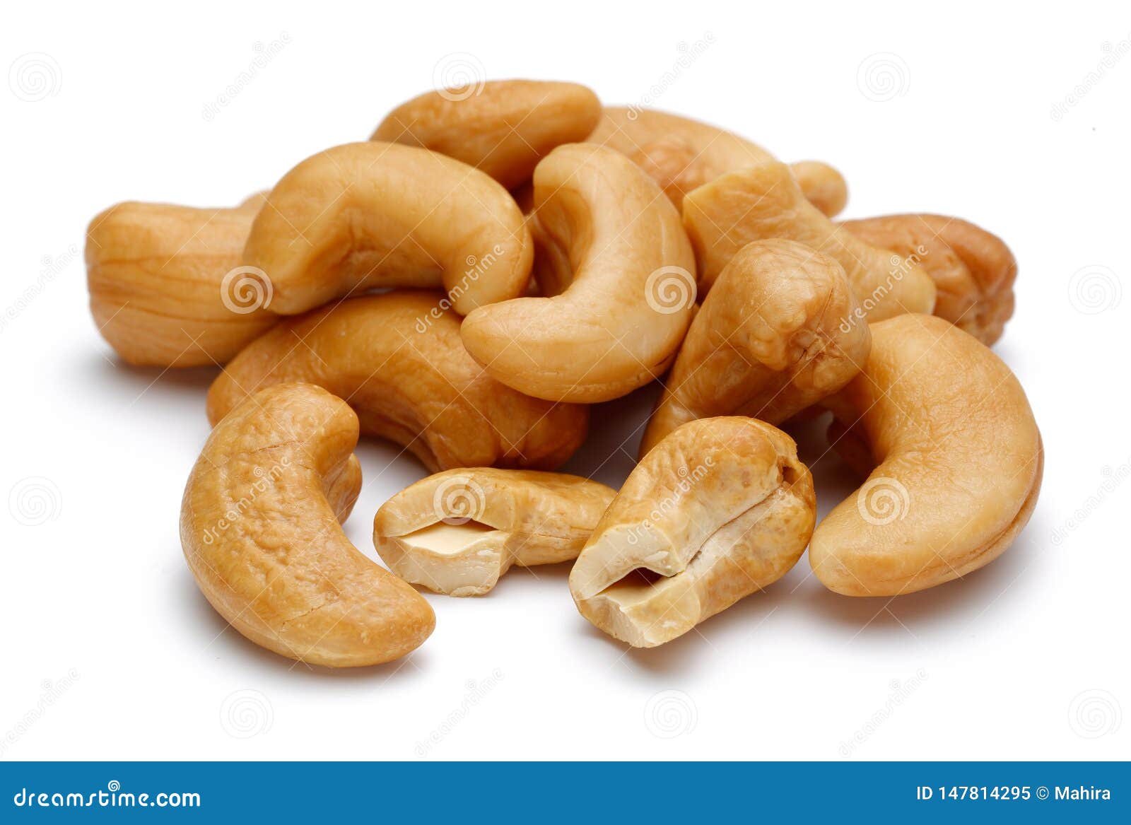 Roasted Cashew Nuts Isolated on White Stock Image Image of eating
