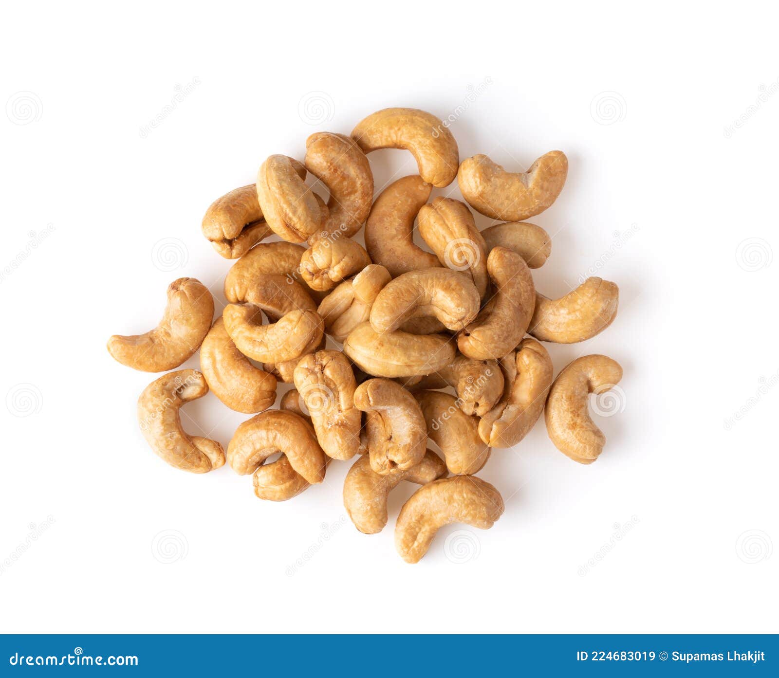 Roasted Cashew Nuts on White Background Stock Image Image of food