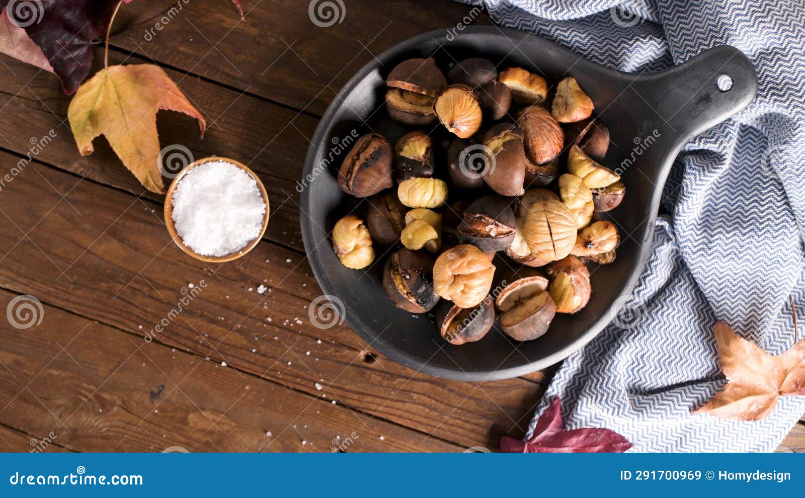 Roasted Chestnuts in Cast Iron Pan Stock Image Image of ingredient
