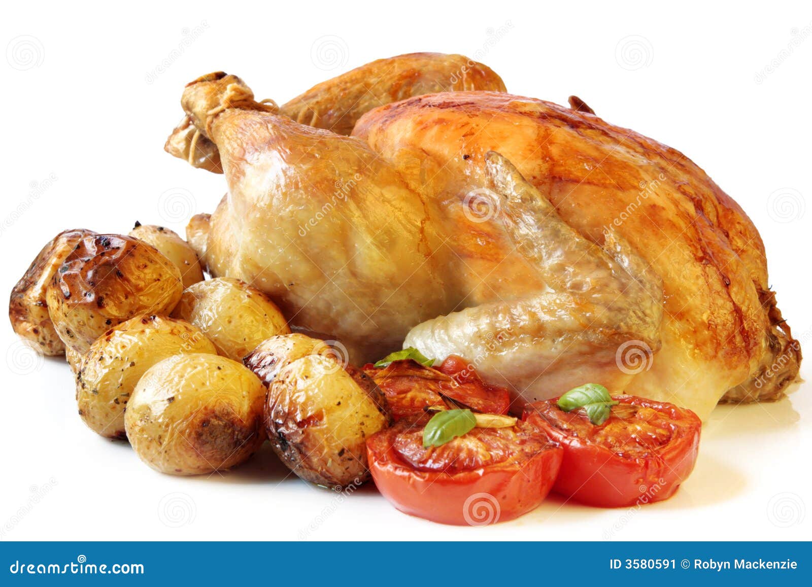 Roasted Chicken stock image. Image of dinner, meat, tomatoes - 3580591