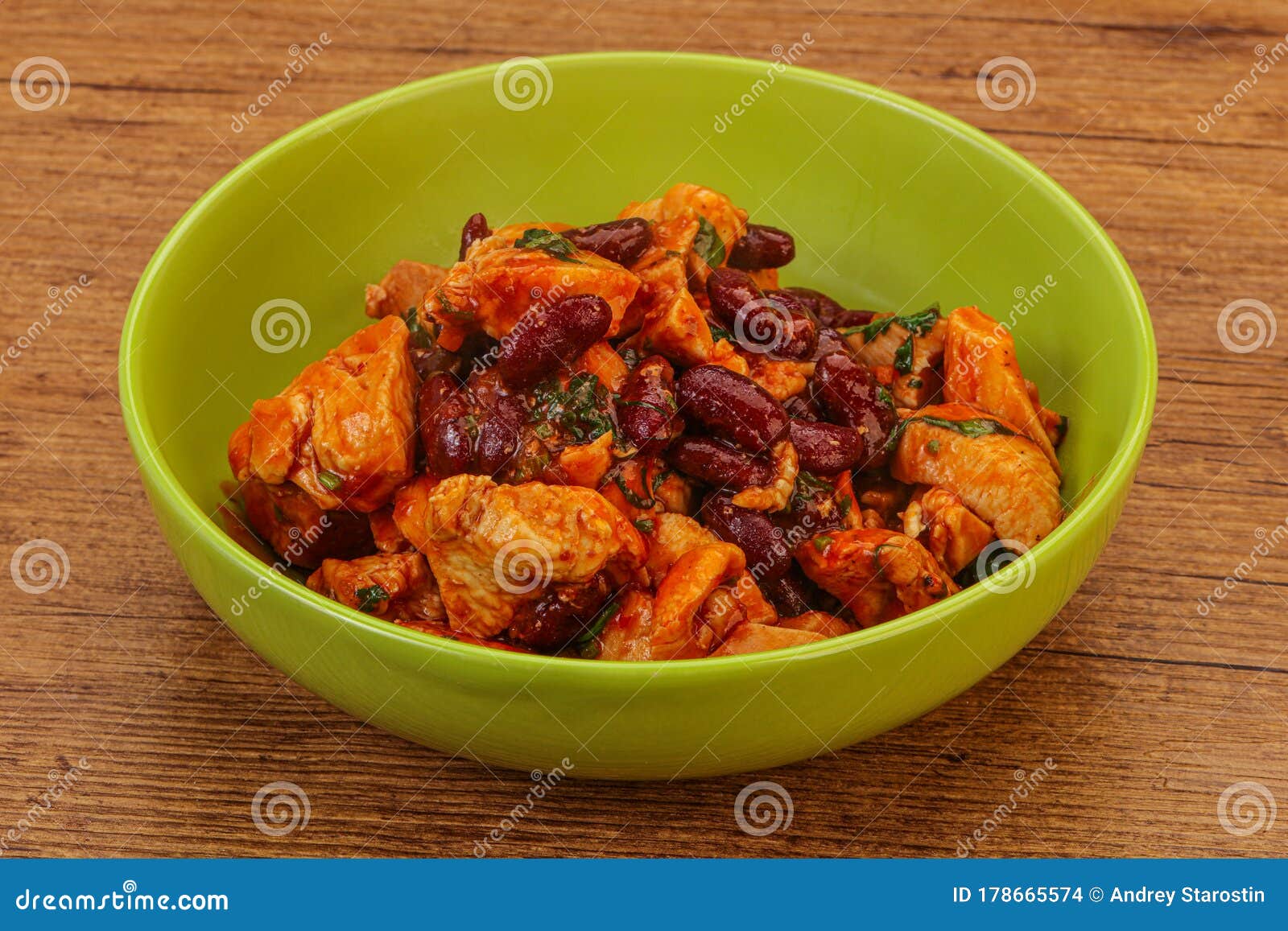 Roasted Chicken Breast with Bean Stock Photo - Image of baked, breast