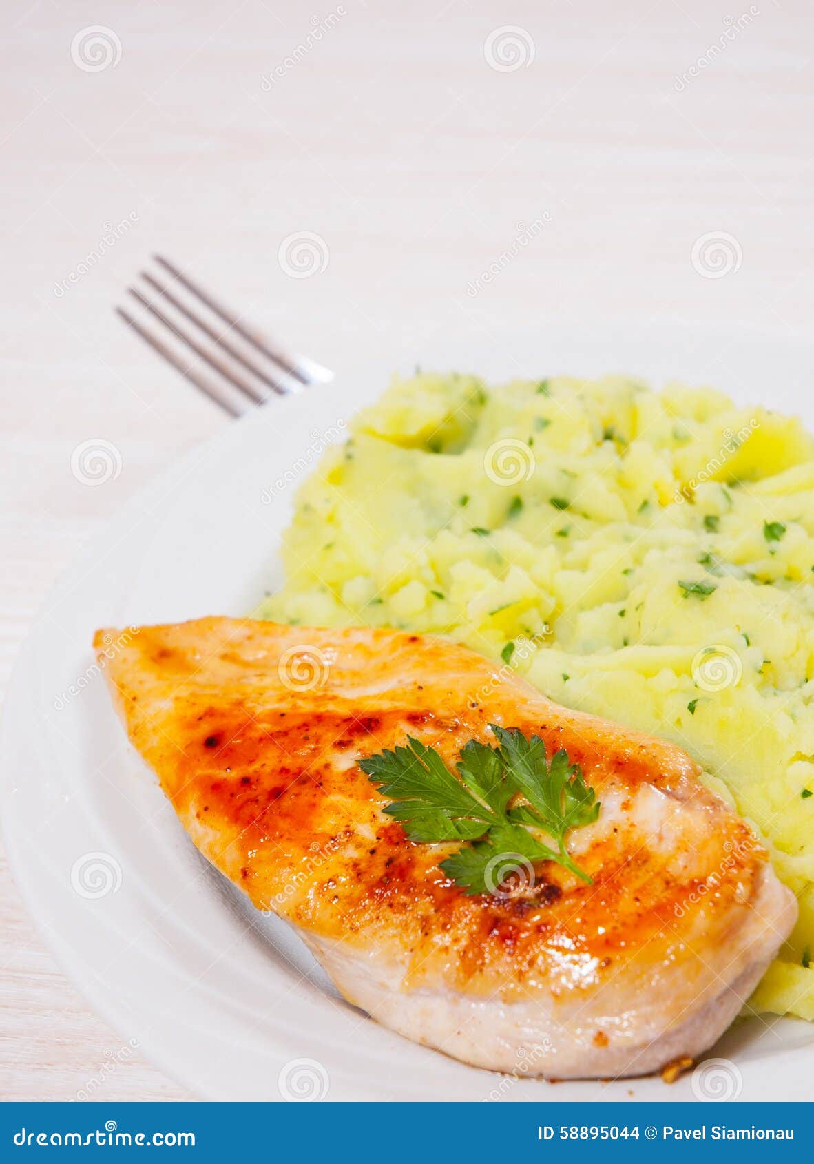 Roasted Chicken Breast and Mashed Potatoes Stock Photo Image of lunch