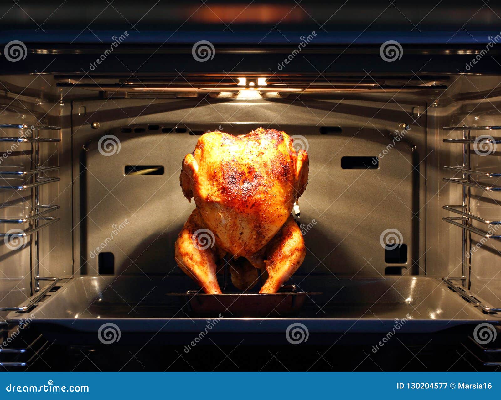 Roasted Chicken in a Clean Oven Stock Image Image of festive, crispy