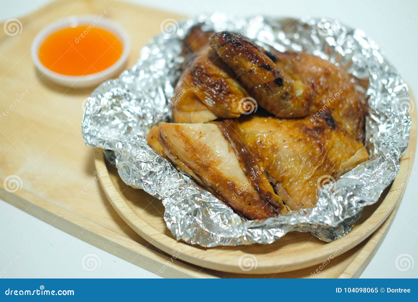 Roasted Chicken Food on Aluminum Foil Stock Image Image of foil, meat