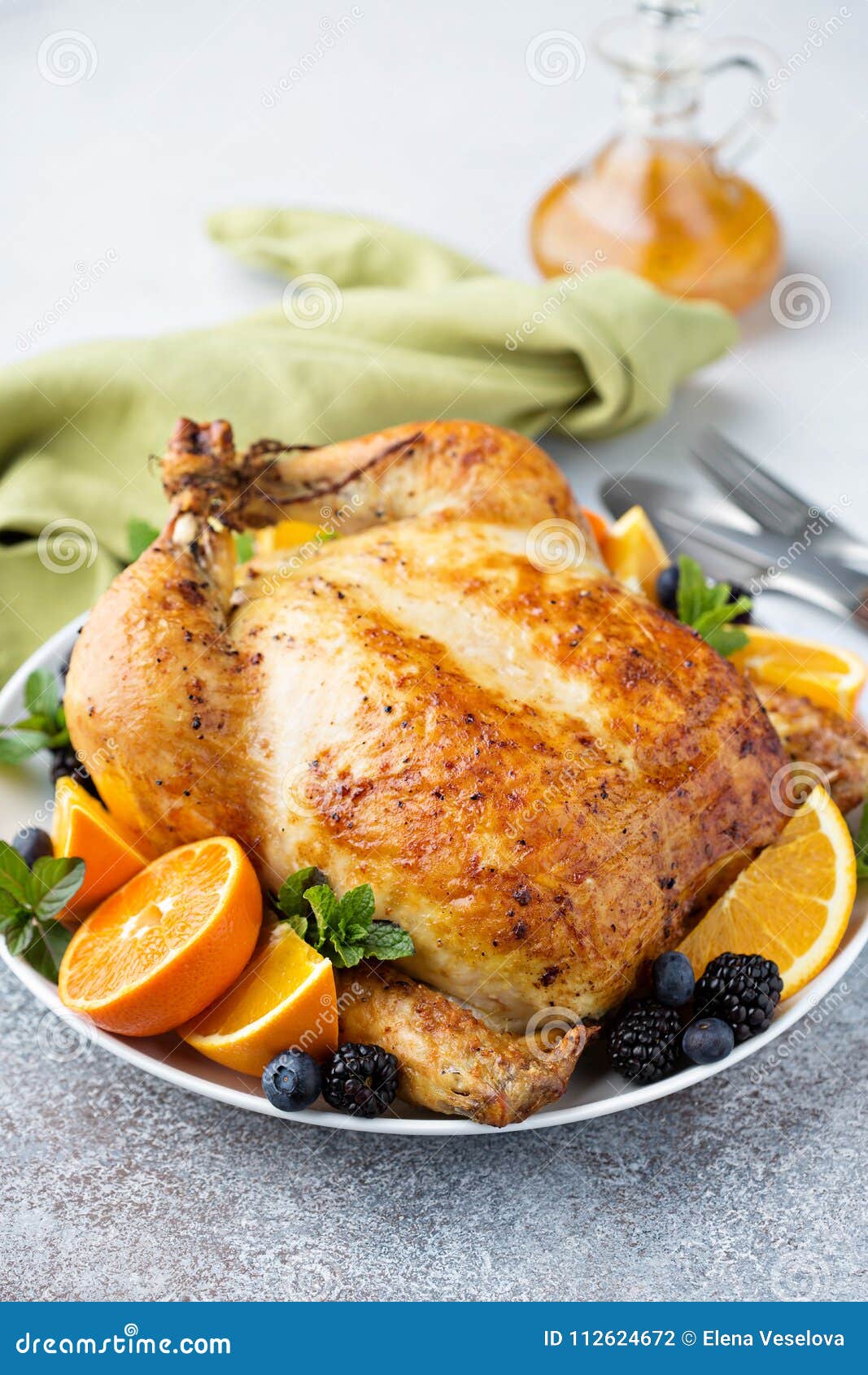 Roasted chicken for dinner stock photo. Image of grilled - 112624672