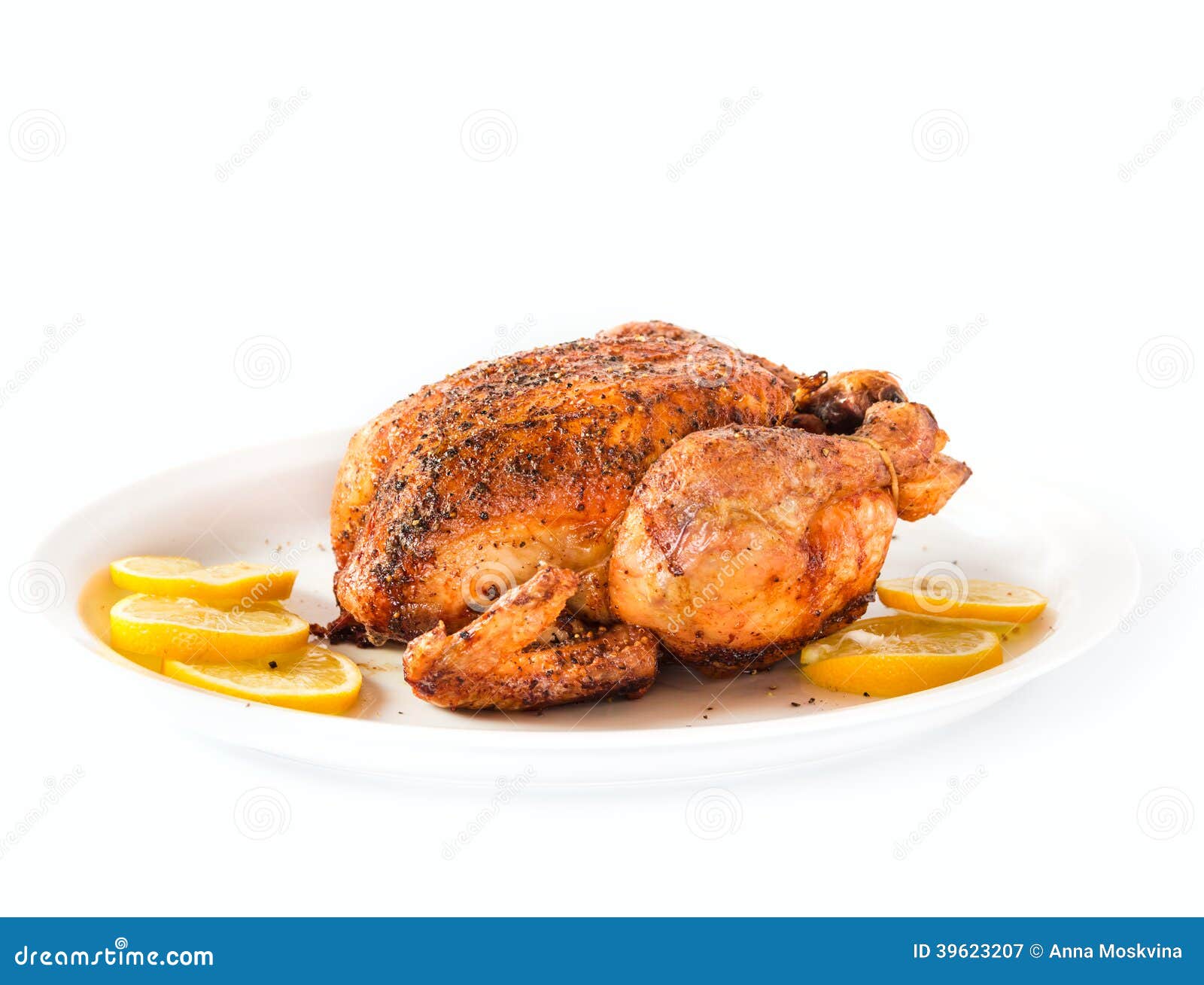 Roasted chicken stock image. Image of food, appetizer 39623207