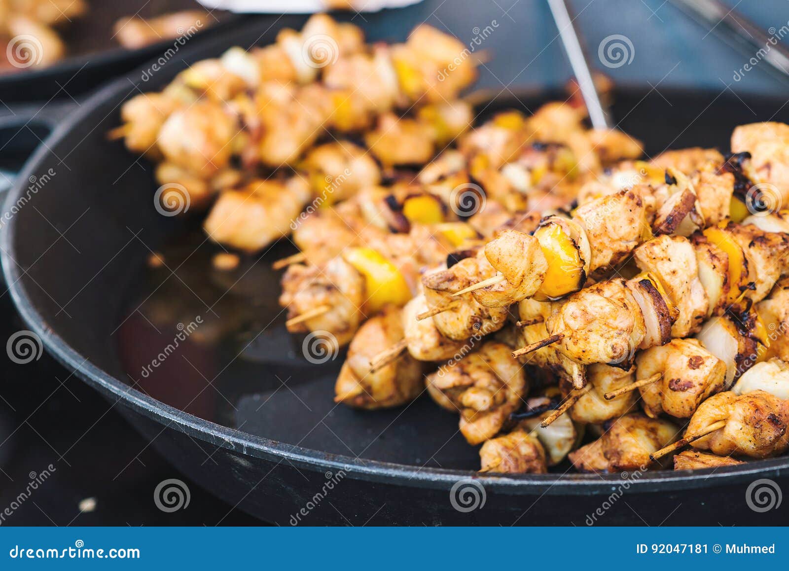 Roasted Chicken Kebab at Seasonal Fair. Stock Image Image of national, praga 92047181