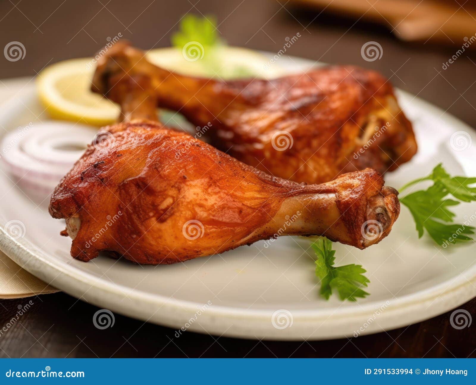 Roasted Chicken Legs stock illustration. Illustration of garnish