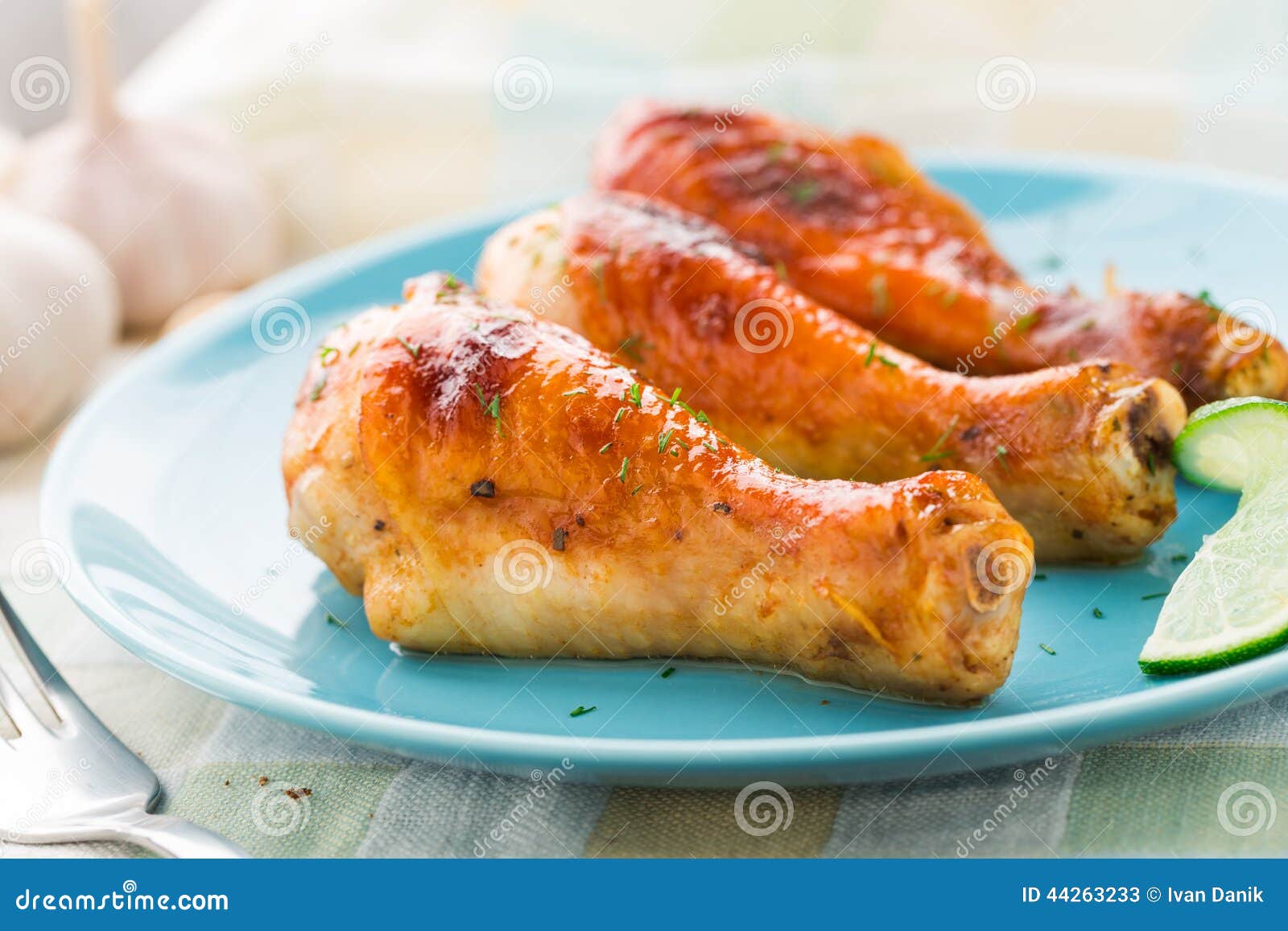 Roasted chicken legs stock image. Image of plate, spice 44263233