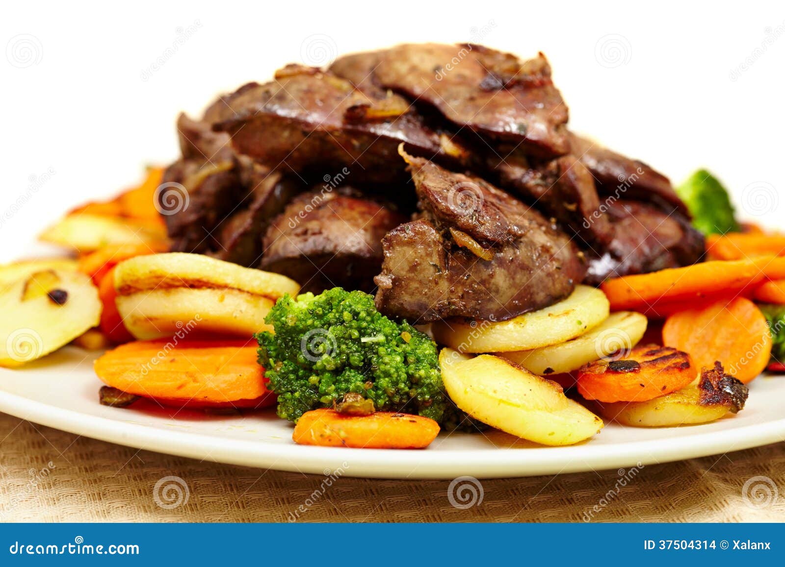 Roasted Chicken Liver with Veggies Stock Photo Image of onions, dish