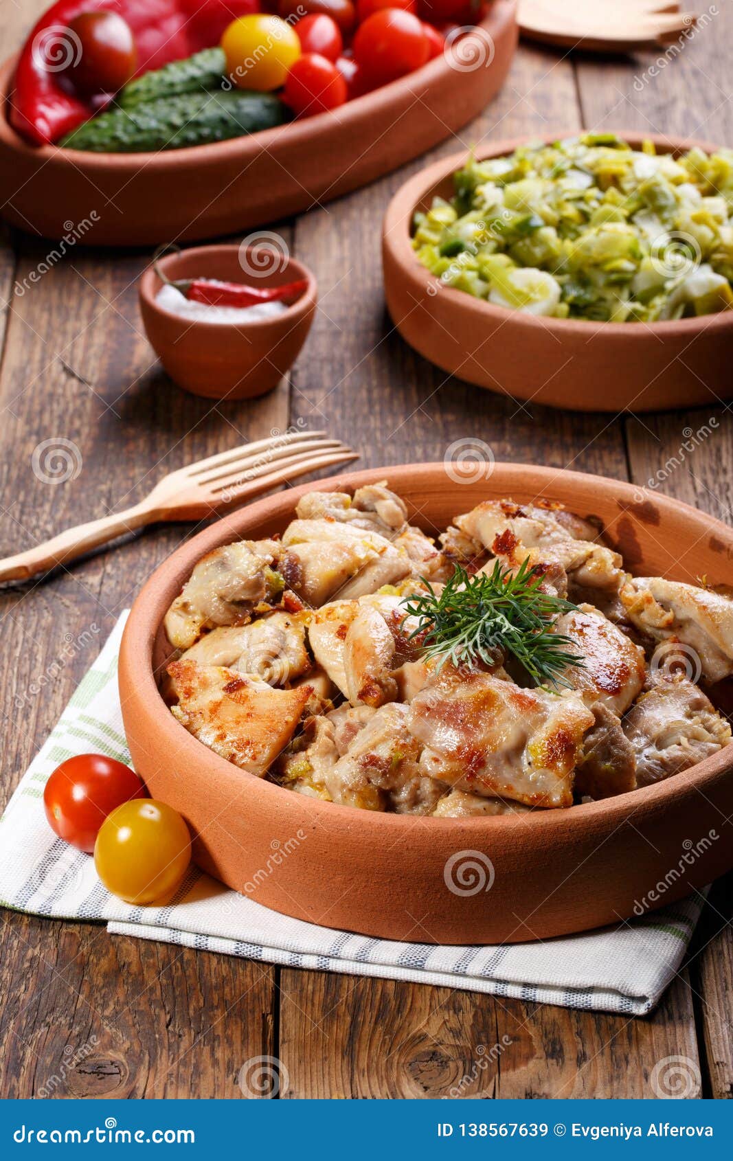 Roasted Chicken Meat Pieces Stock Image - Image of chopped, baked ...