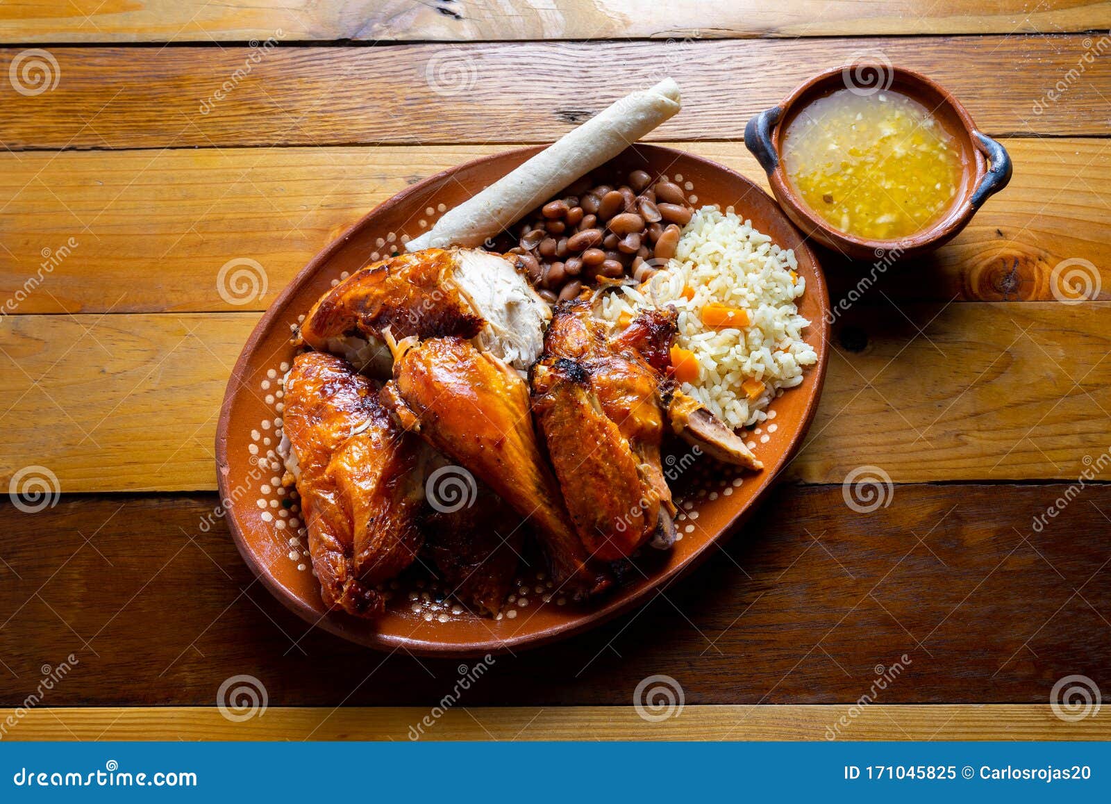 Roasted Chicken on Wooden Background Stock Image Image of food, baked