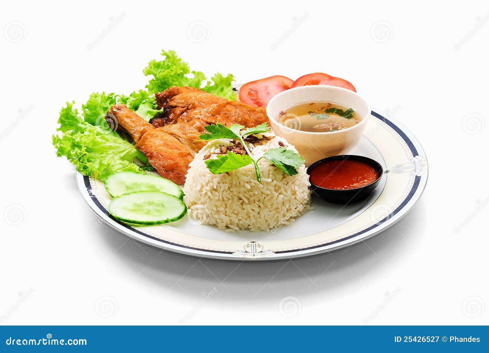 Roasted Chicken Rice stock image. Image of tomato, bilis - 25426527