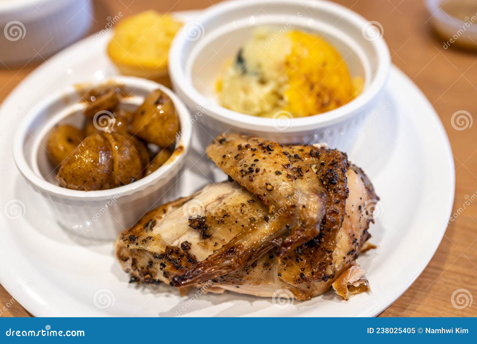 Roasted Chicken with Side Dish Stock Image Image of lunch, dish