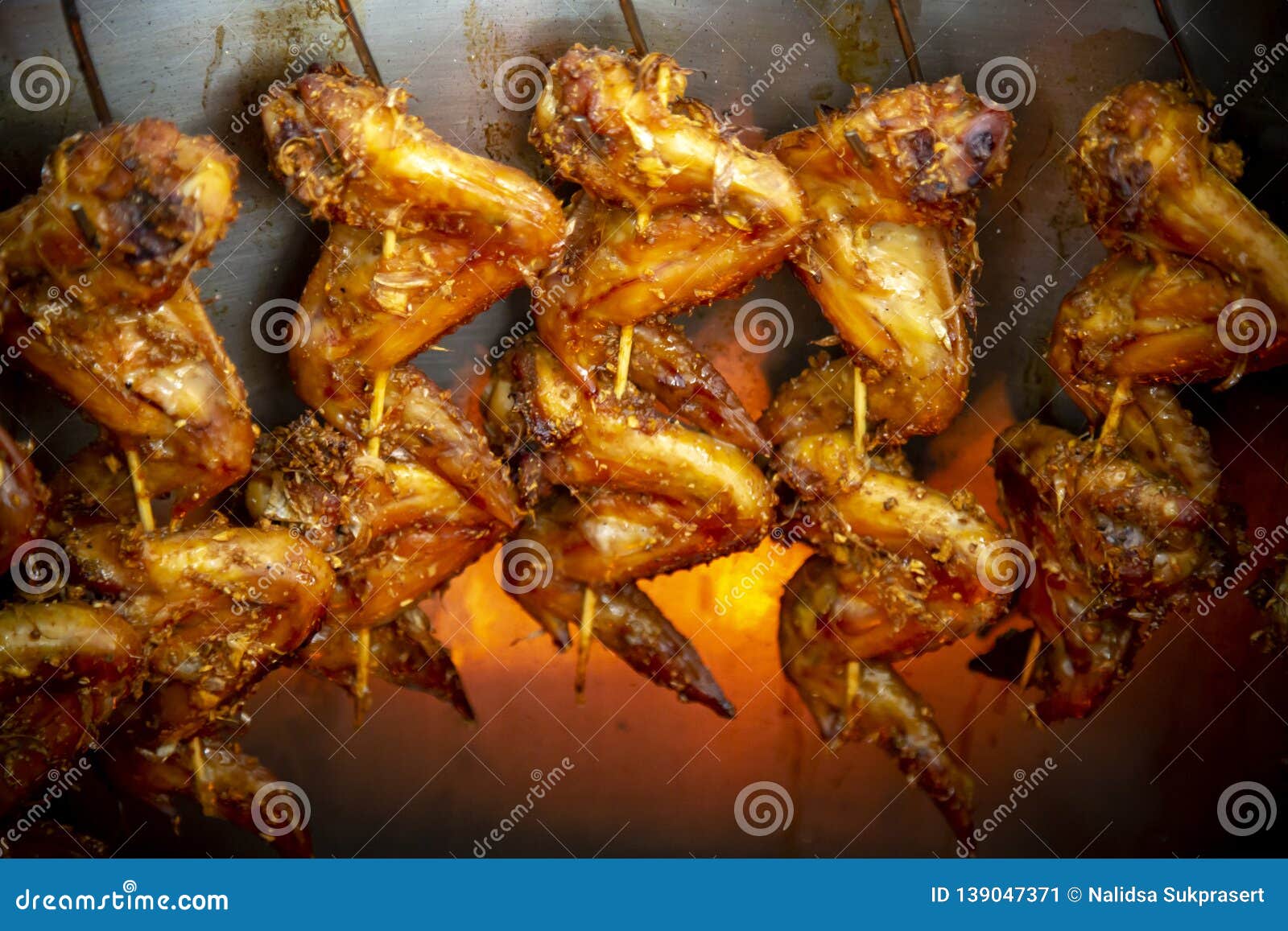 Roasted Chicken Thai Street Food Stock Image - Image of cooking