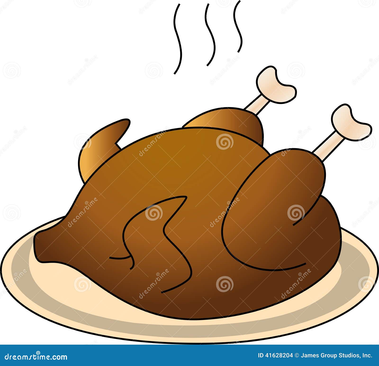 Roasted Chicken stock vector. Illustration of fried, turkey - 41628204