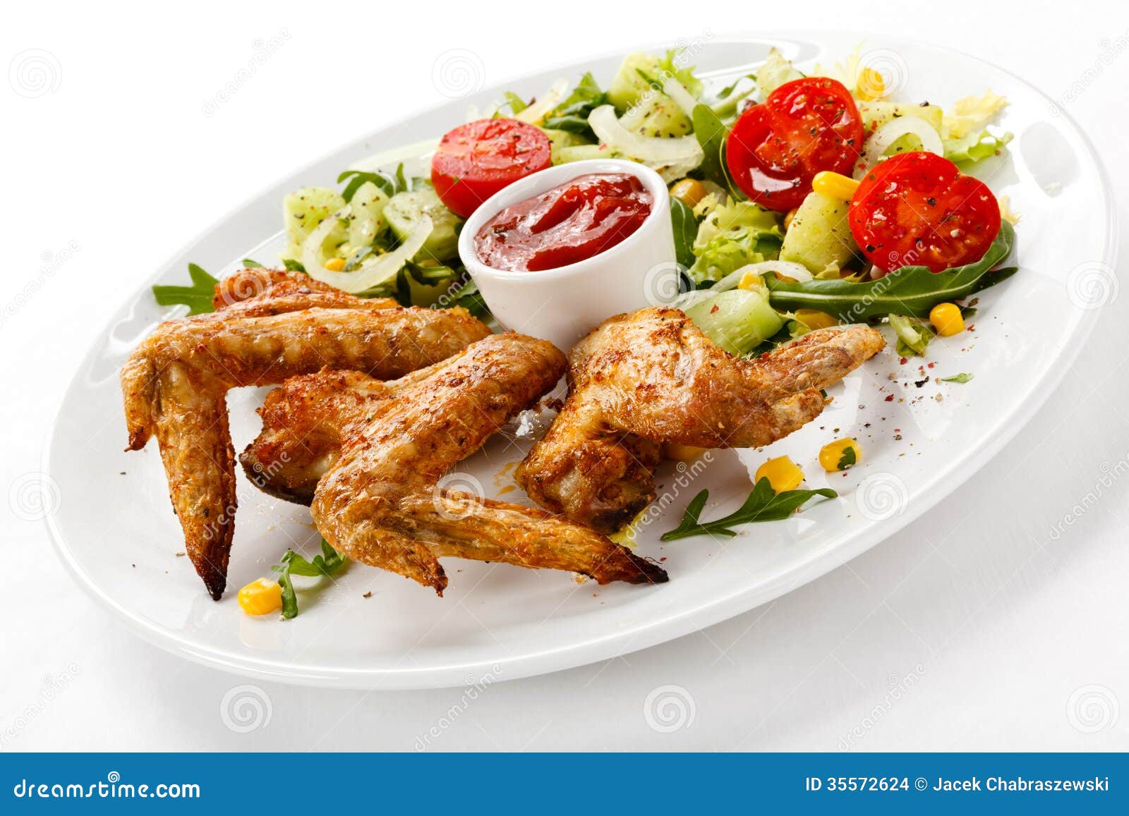 Roasted chicken wings stock photo. Image of garnish, delicious 35572624