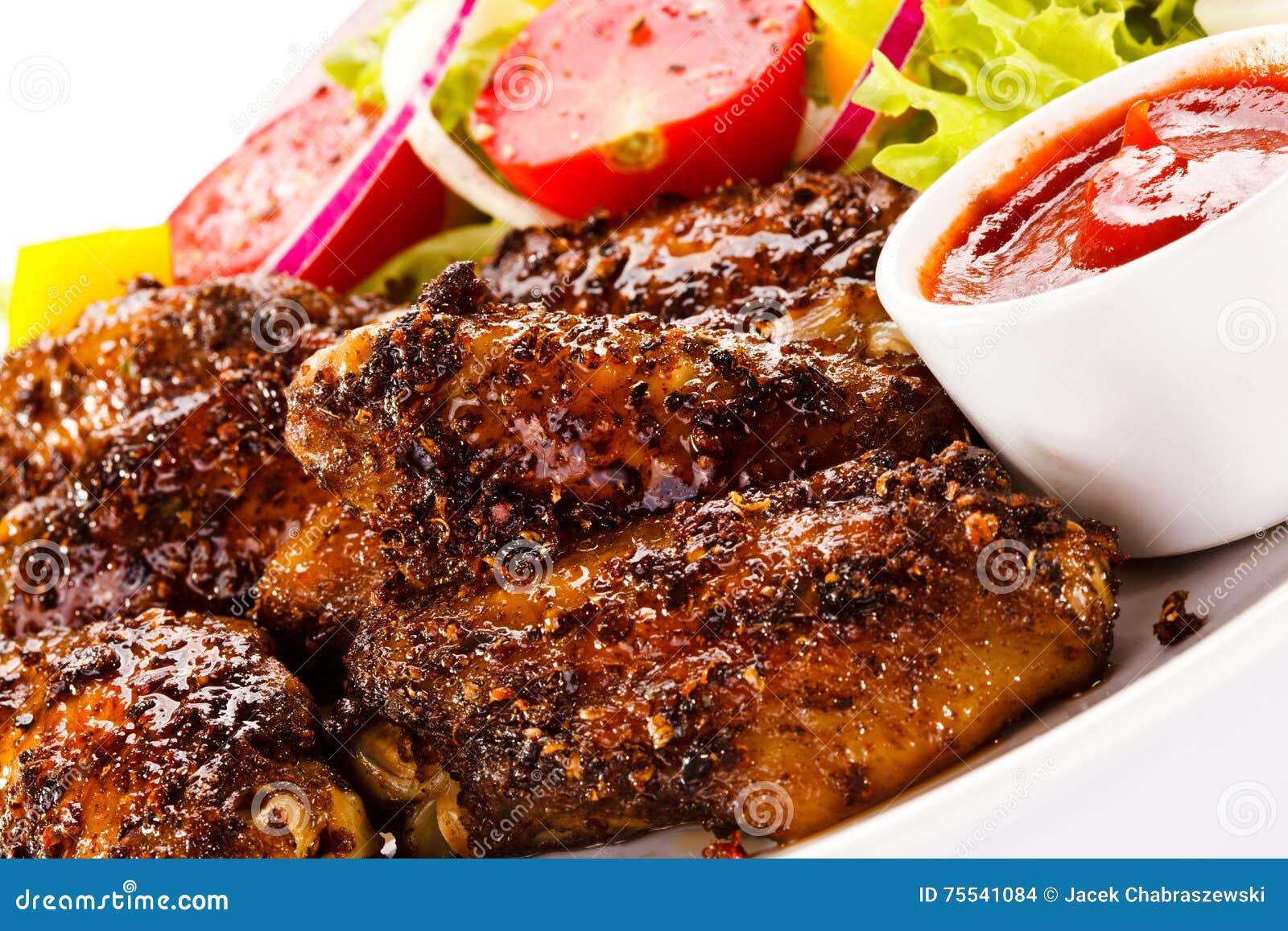 Roasted chicken wings stock photo. Image of cuisine, barbecue 75541084