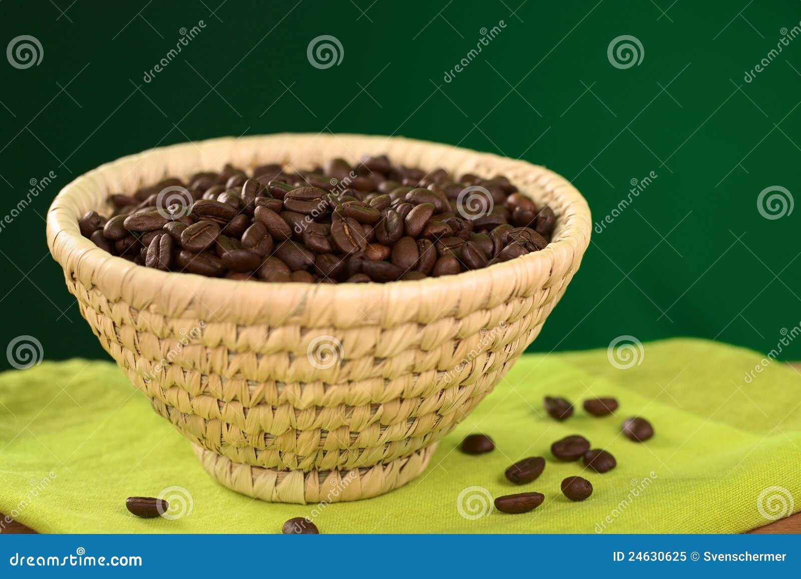 Roasted Coffee Beans in Basket Stock Image Image of coffee, container